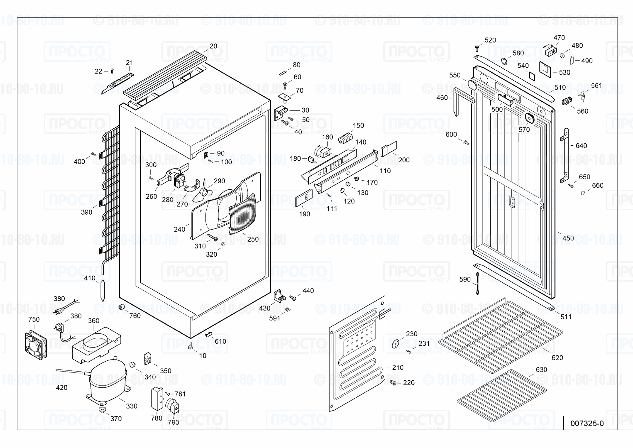 Взрыв-схема запчастей холодильника Liebherr FKv 4110-20R