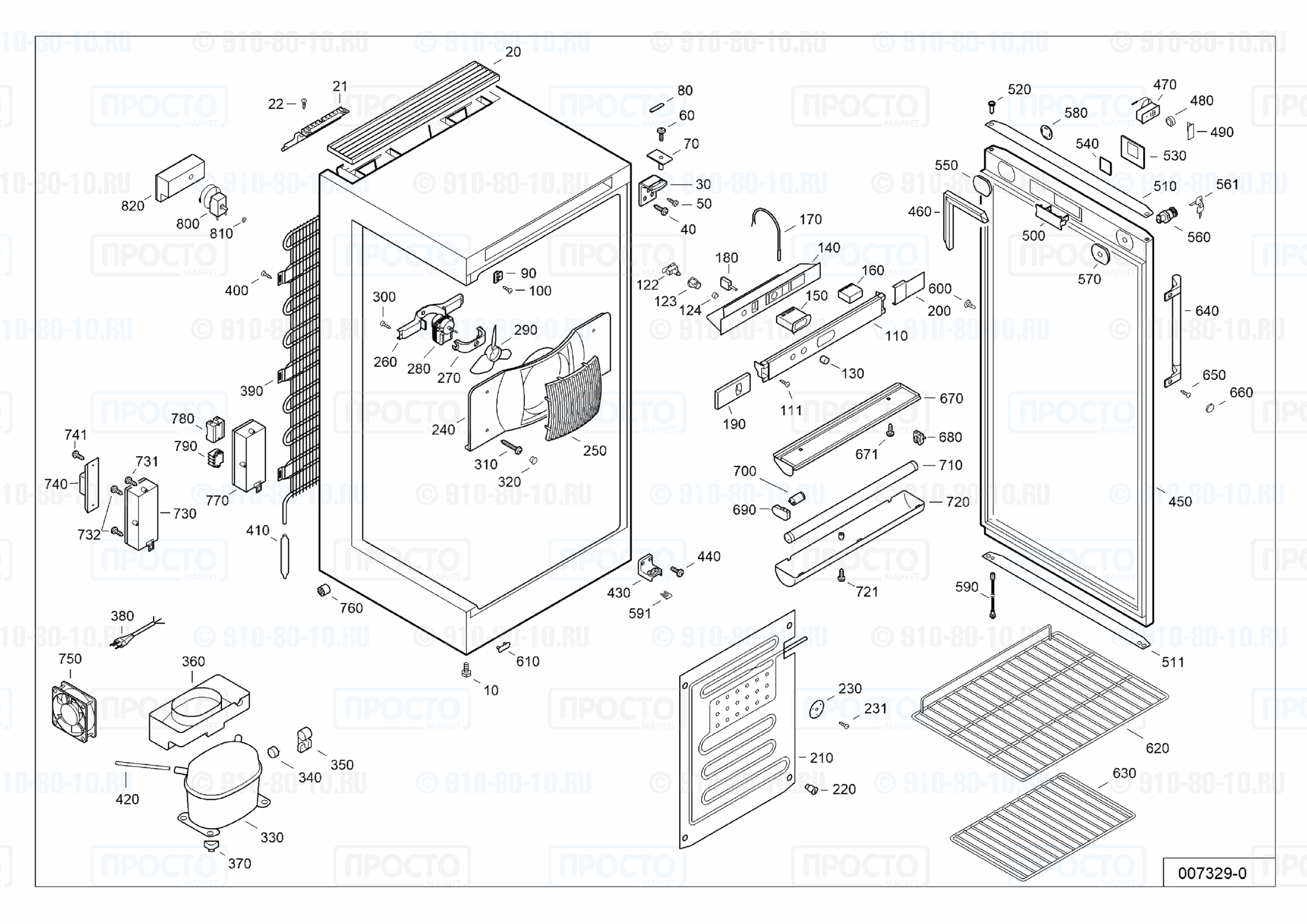 Взрыв-схема запчастей холодильника Liebherr FKv 4112-22S