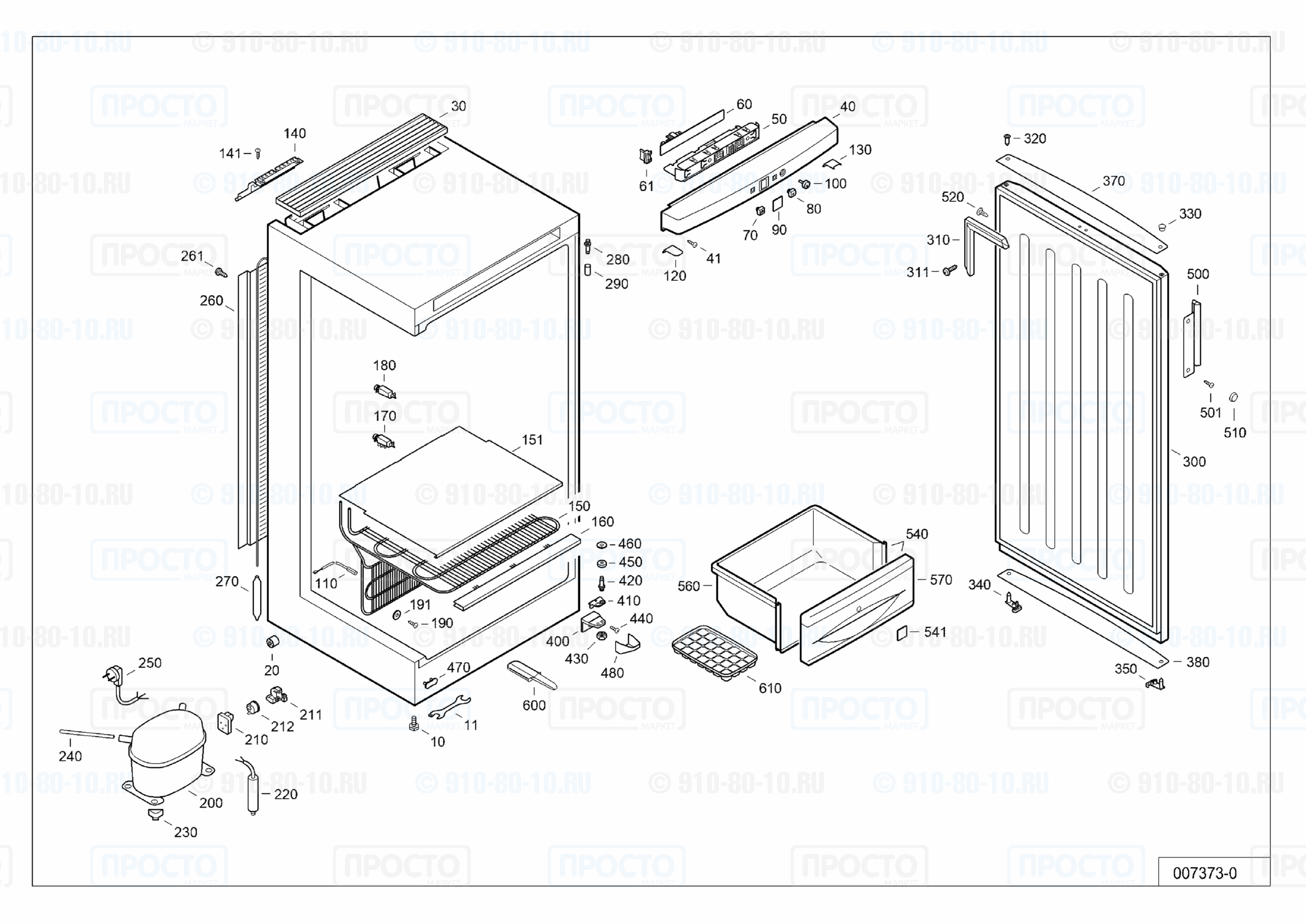 Взрыв-схема запчастей холодильника Liebherr G 2313-21D