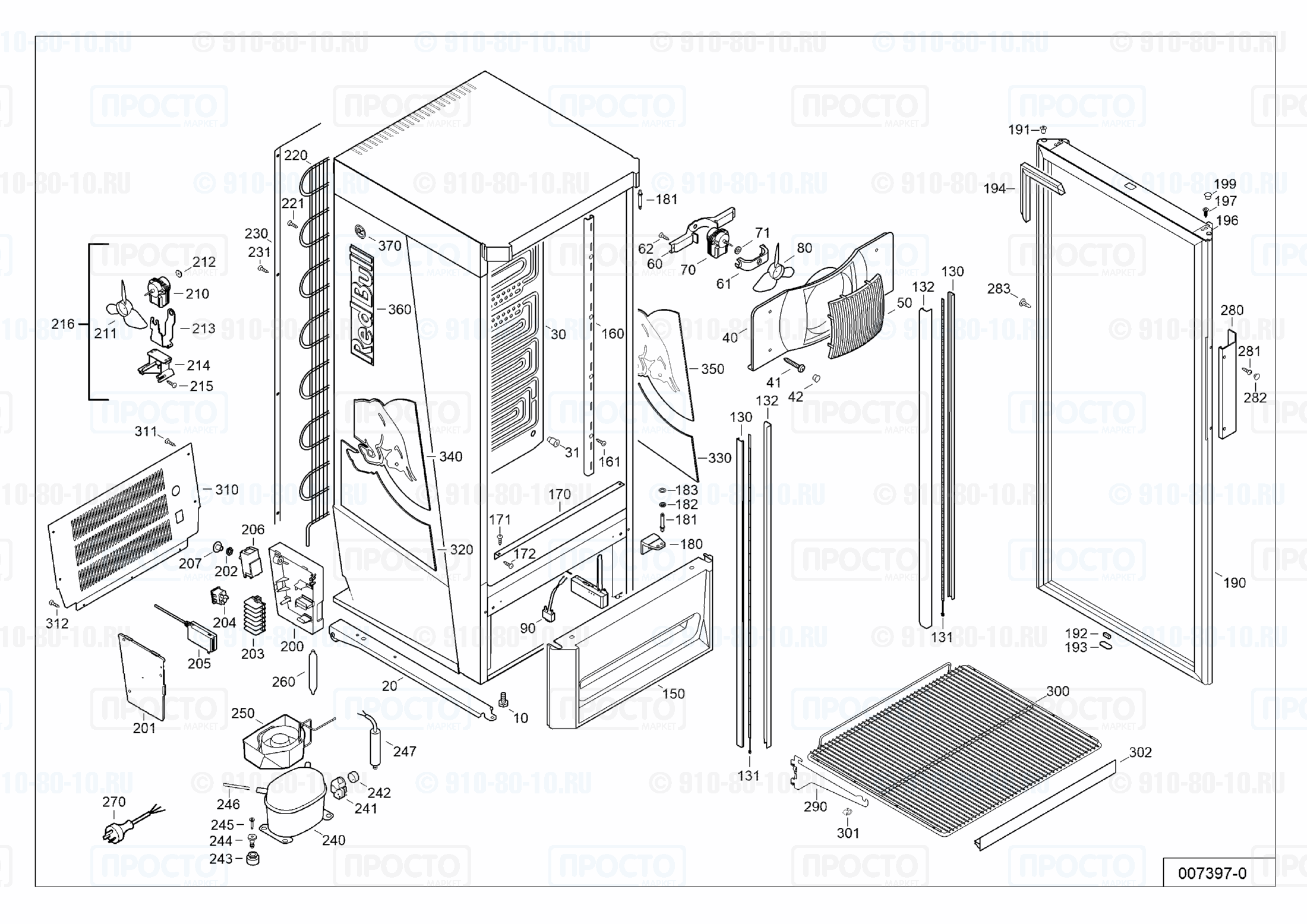 Взрыв-схема запчастей холодильника Liebherr FCsl 2813-24C