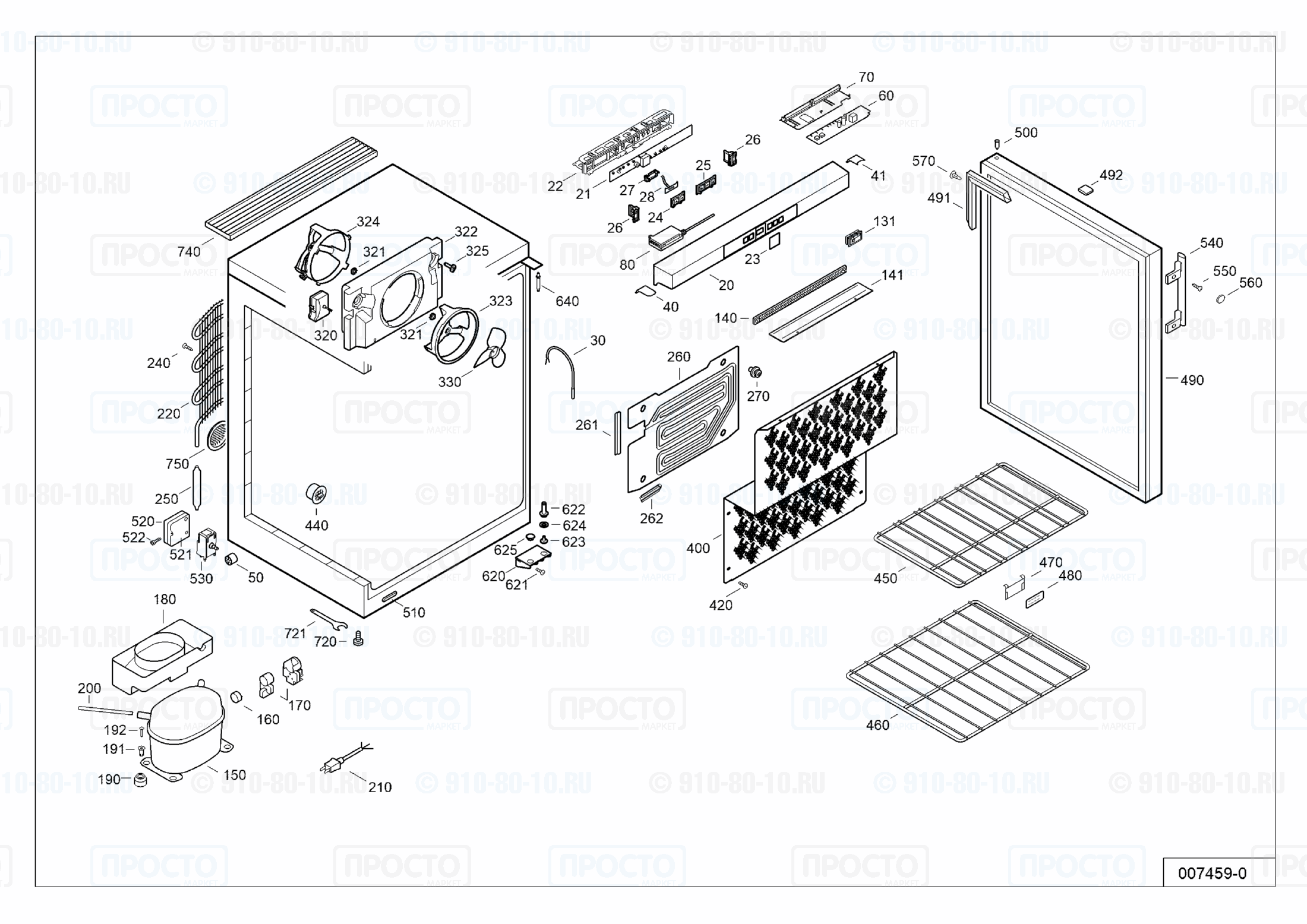 Взрыв-схема запчастей холодильника Liebherr WKb 1812-20G