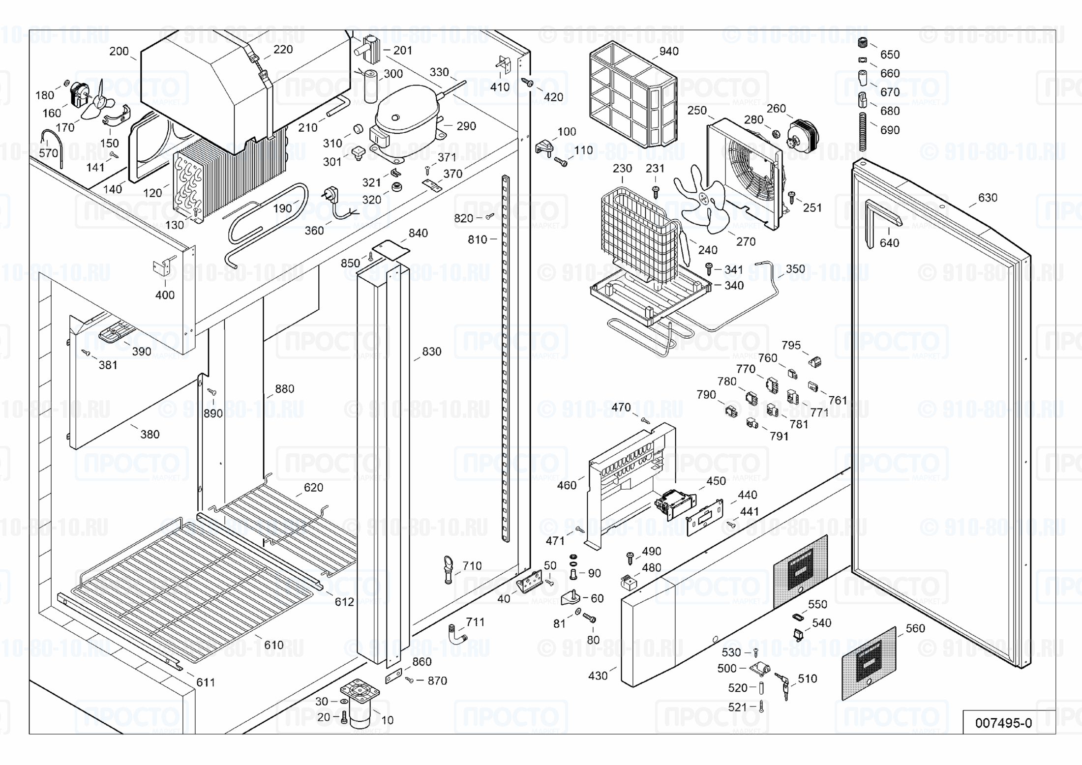 Взрыв-схема запчастей холодильника Liebherr GKPv 1440-40A