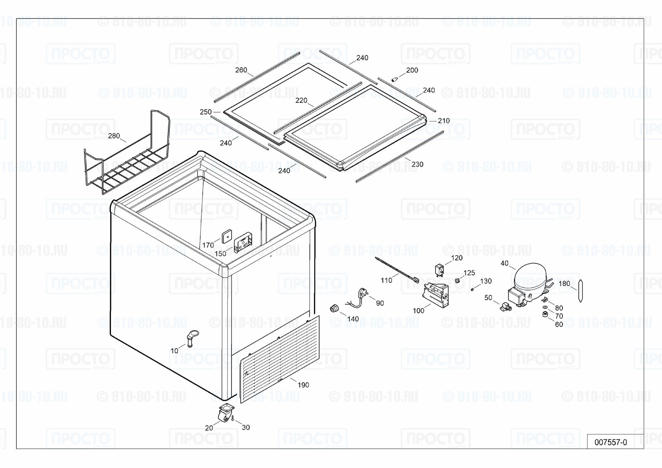Взрыв-схема запчастей холодильника Liebherr GTE 2500-20C
