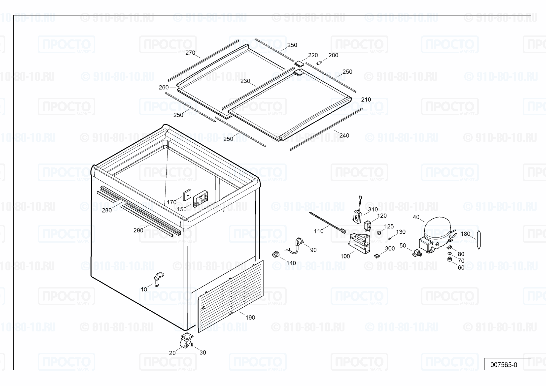 Взрыв-схема запчастей холодильника Liebherr GTE 2552-20C