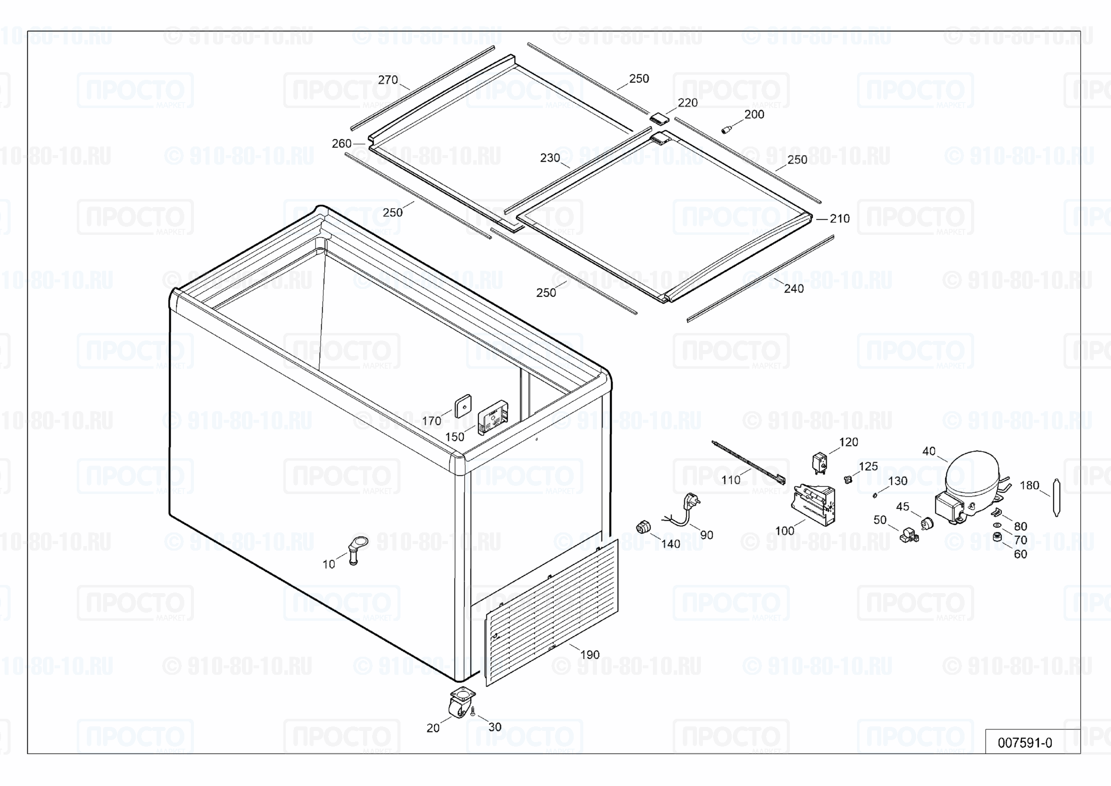 Взрыв-схема запчастей холодильника Liebherr GTE 4102-40C