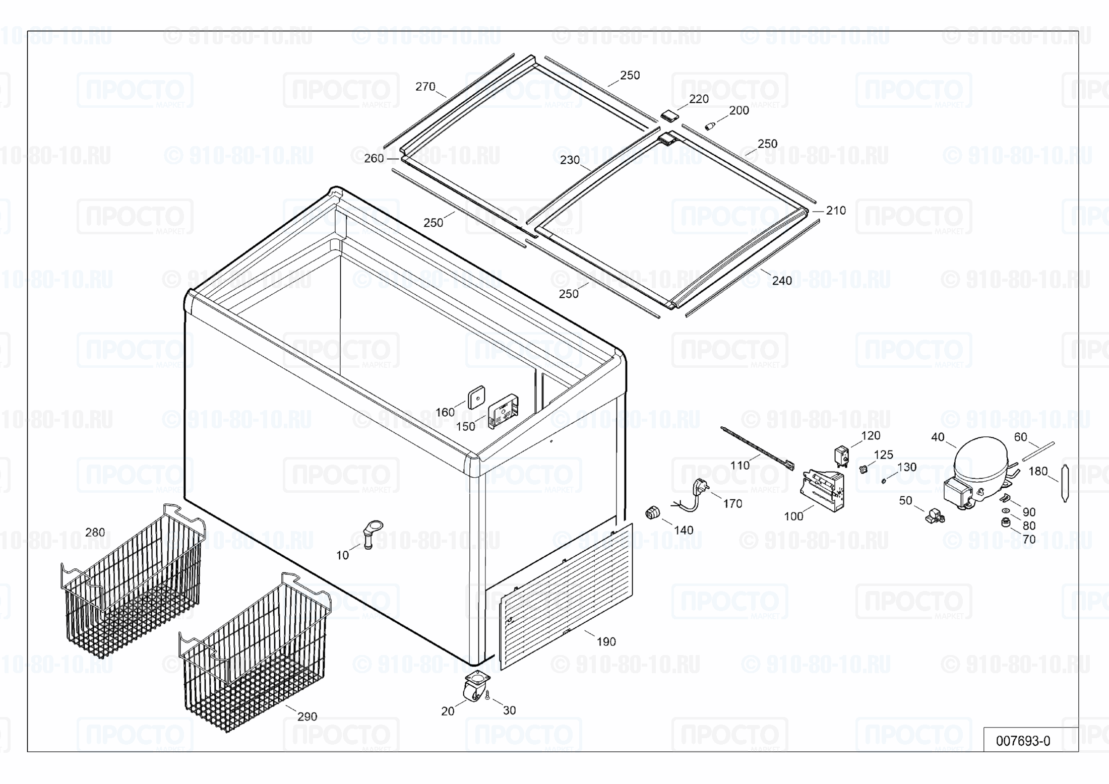 Взрыв-схема запчастей холодильника Liebherr GTI 3303-20C
