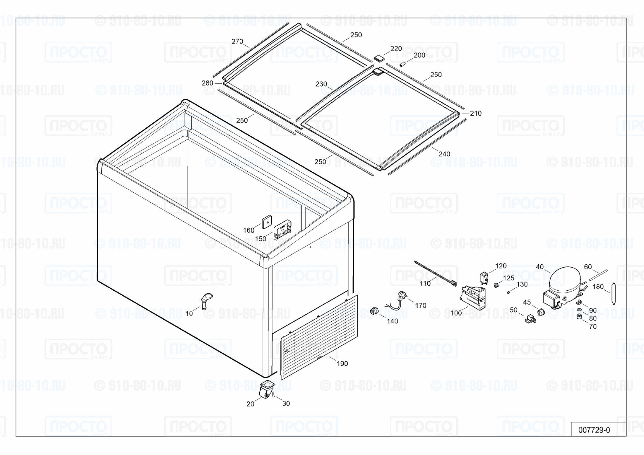 Взрыв-схема запчастей холодильника Liebherr GTI 4103-40C