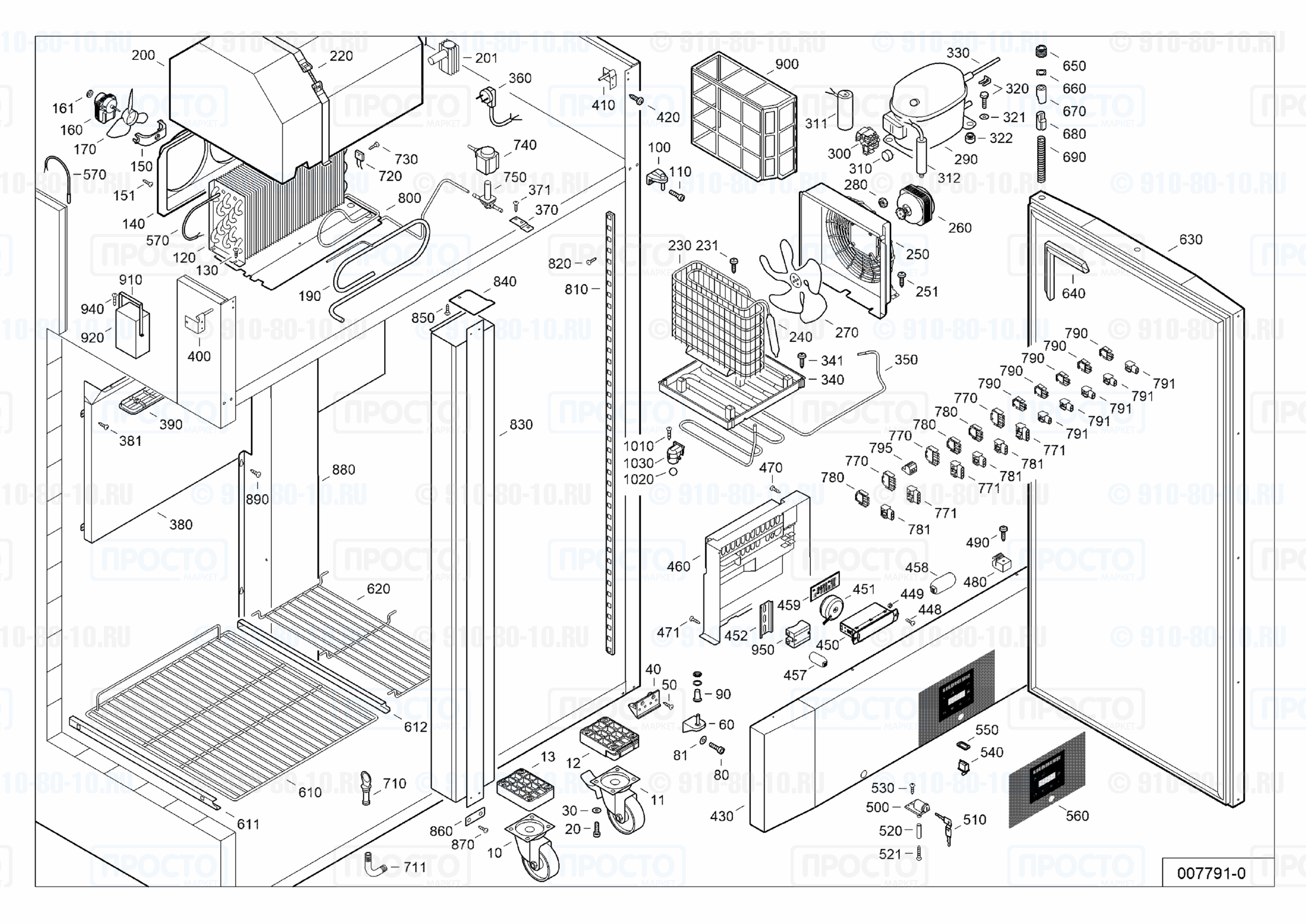 Взрыв-схема запчастей холодильника Liebherr LGPv 1420-42B