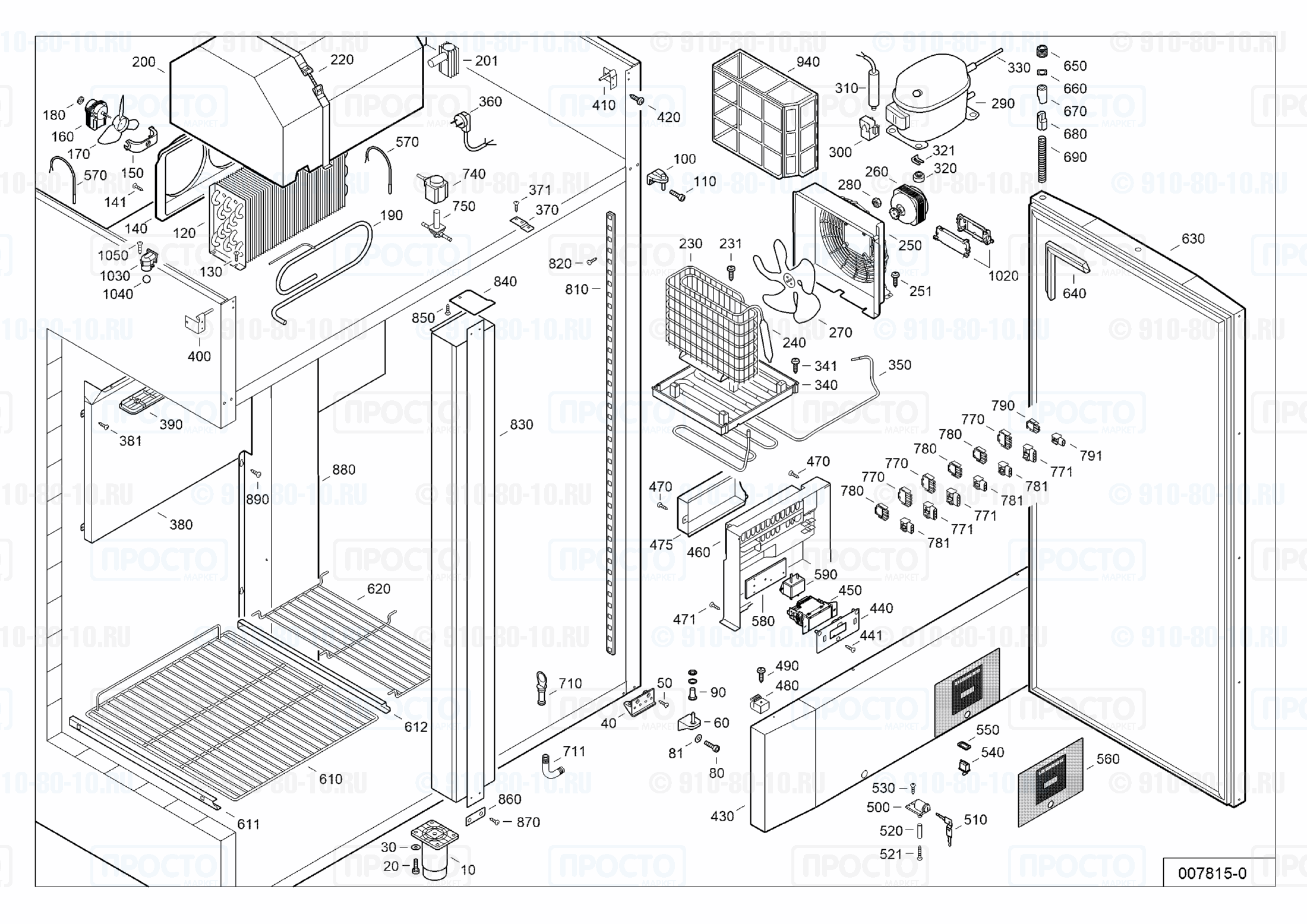 Взрыв-схема запчастей холодильника Liebherr GKPv 1470-43E