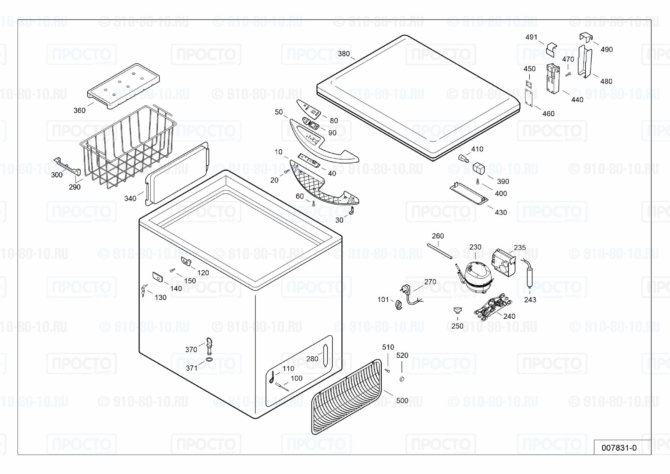 Взрыв-схема запчастей холодильника Liebherr GTP 3656-20