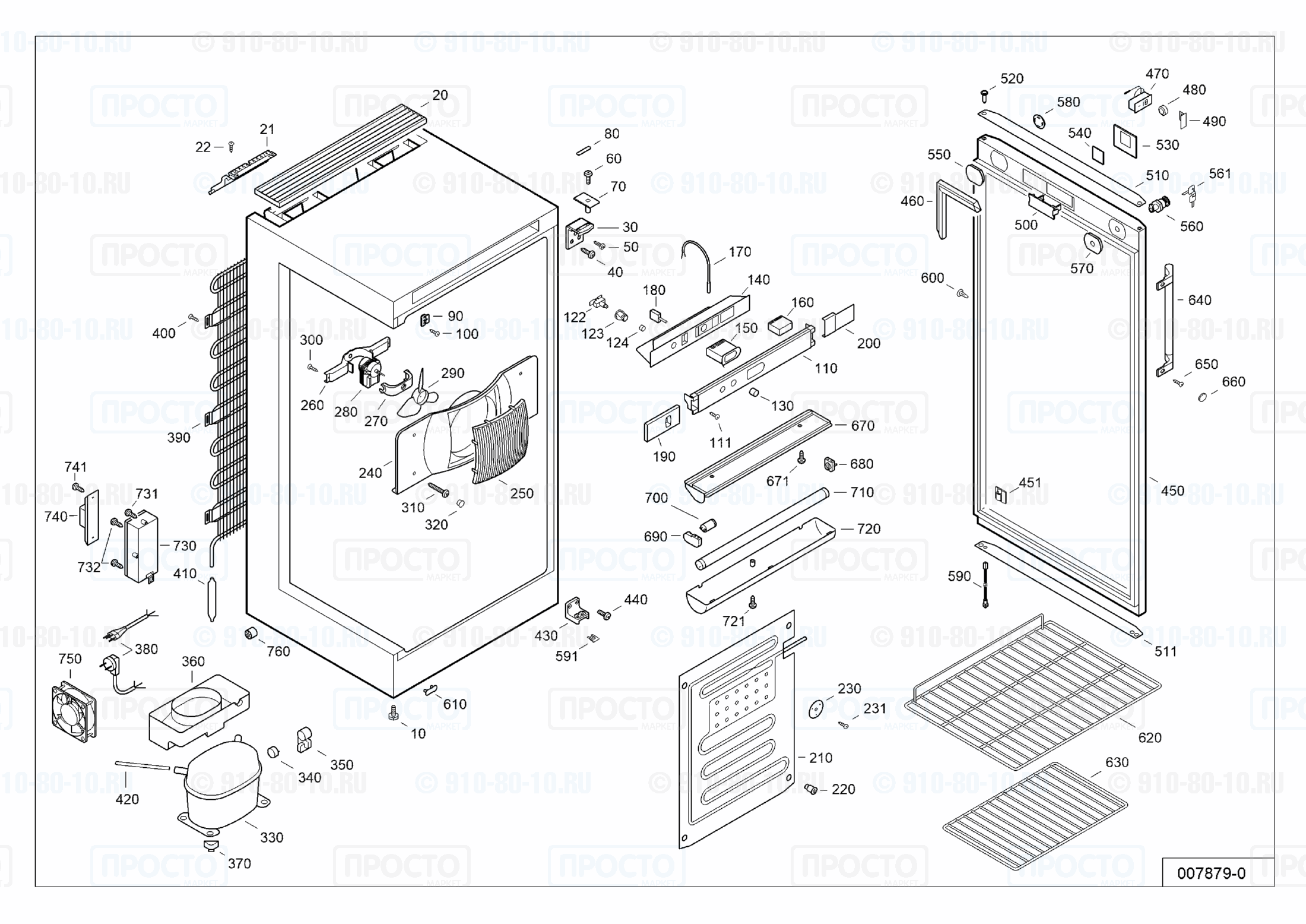 Взрыв-схема запчастей холодильника Liebherr FKv 4112-22N