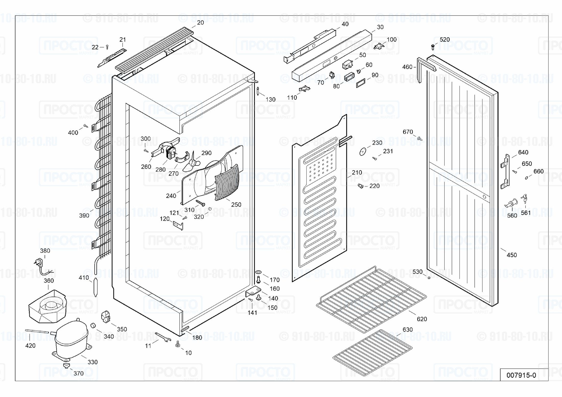 Взрыв-схема запчастей холодильника Liebherr FKv 3640-20S