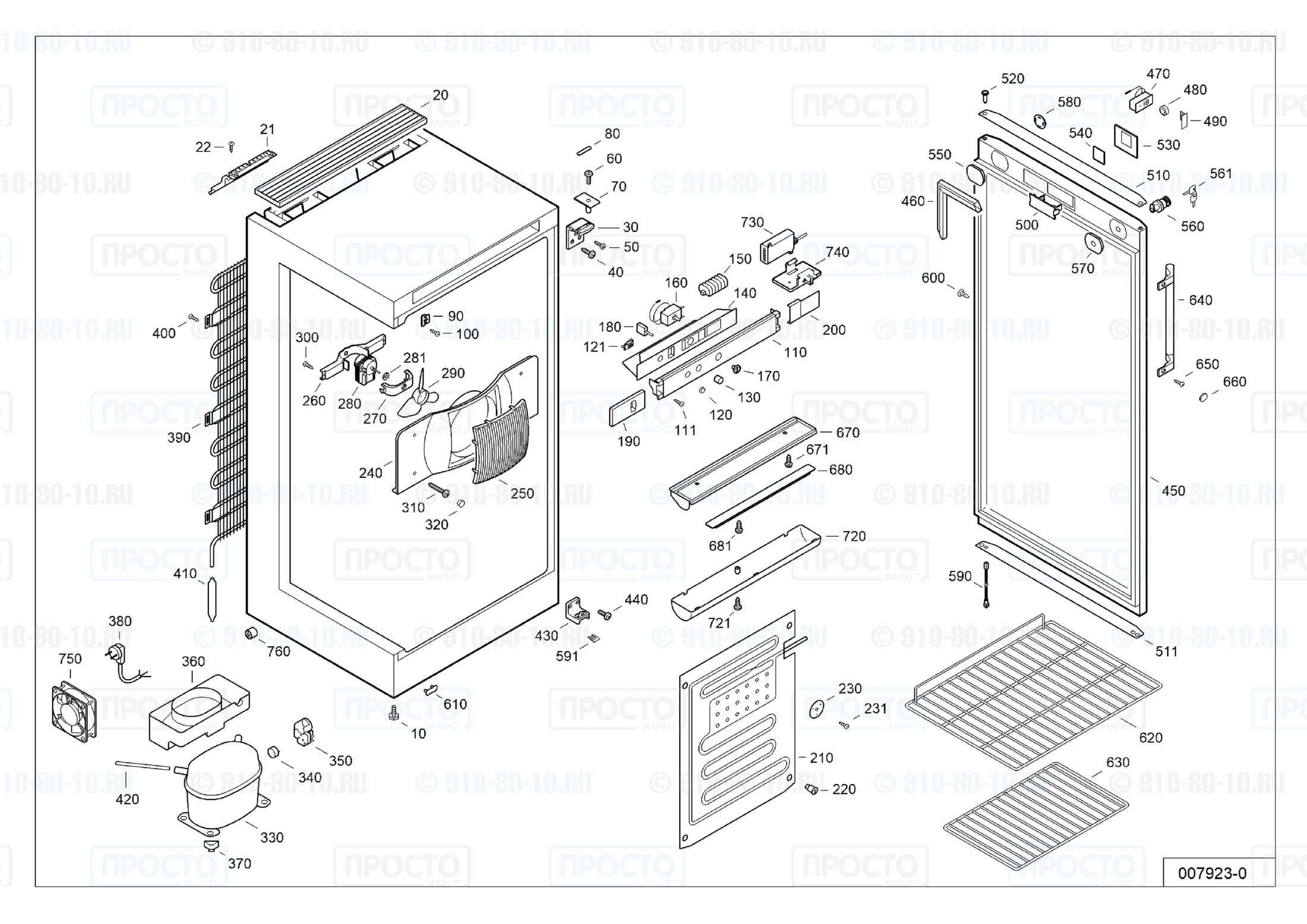 Взрыв-схема запчастей холодильника Liebherr FKvsl 5413-21T