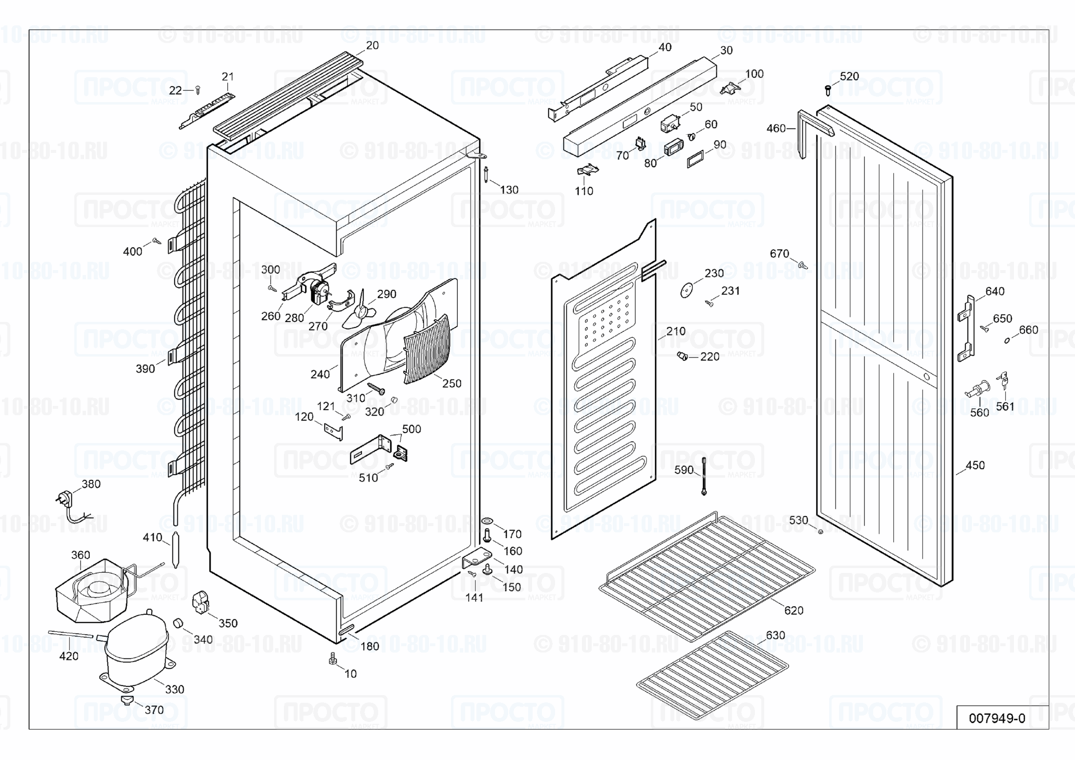 Взрыв-схема запчастей холодильника Liebherr GKvesf 5445-21F
