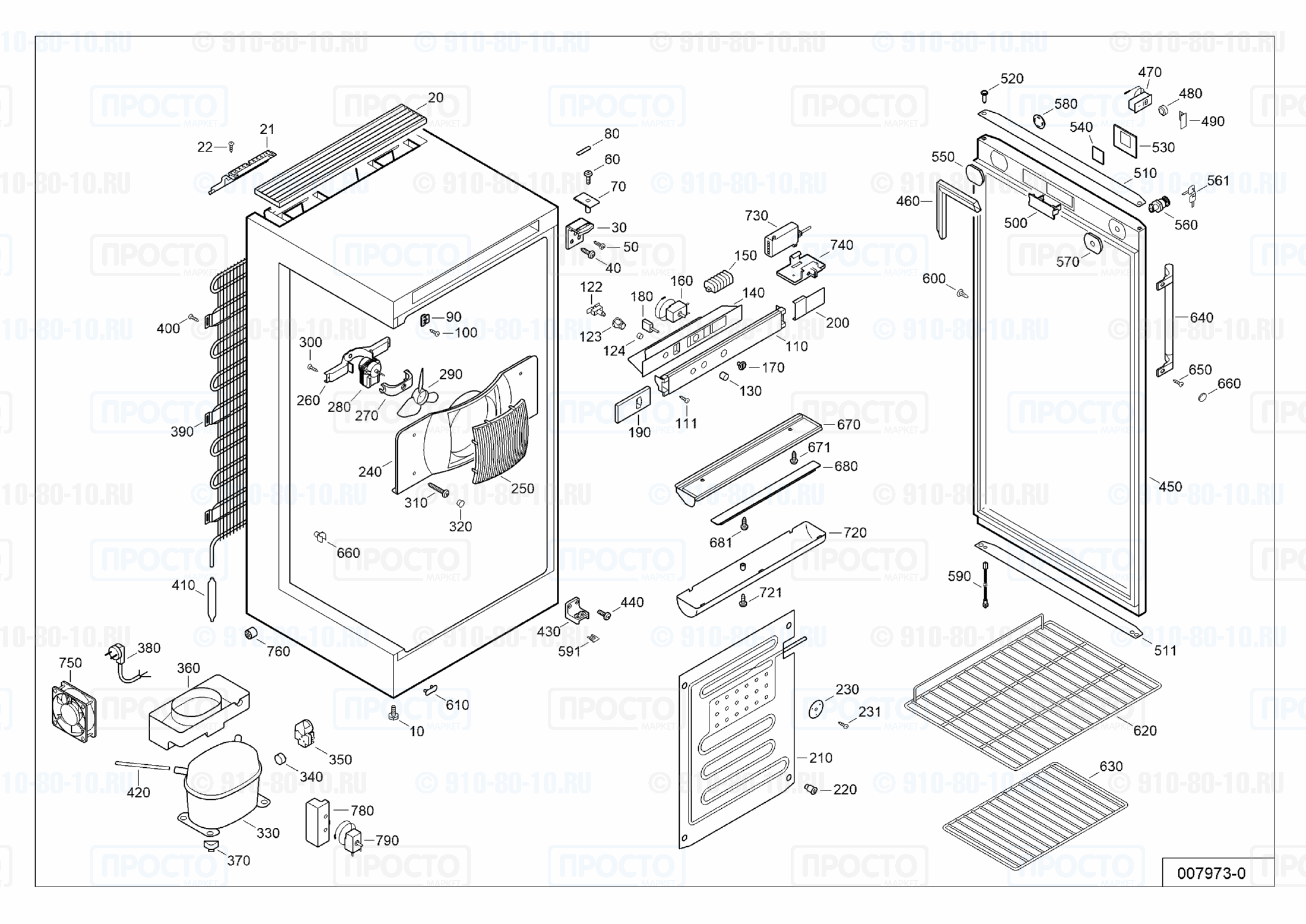 Взрыв-схема запчастей холодильника Liebherr FKv 4113-20V