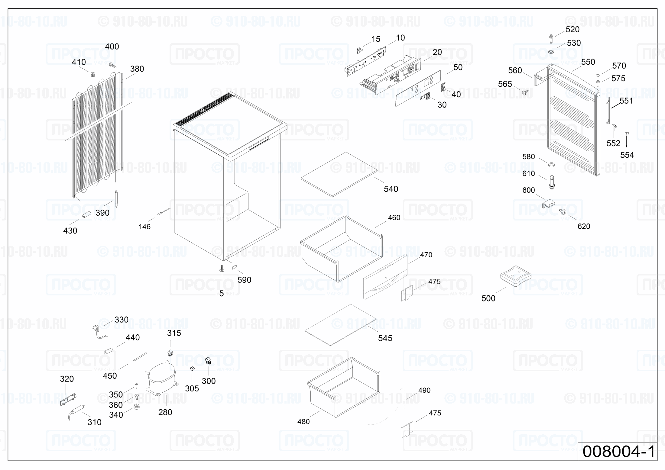 Взрыв-схема запчастей холодильника Liebherr GPesf 1466-20A