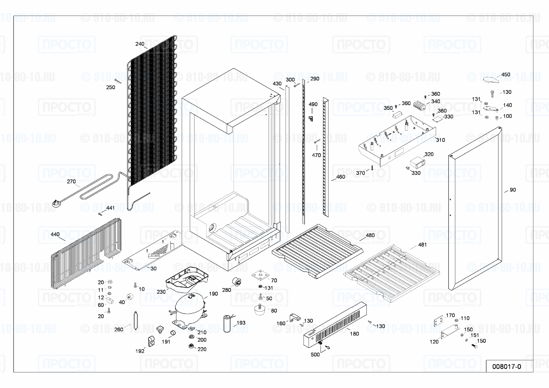 Взрыв-схема запчастей холодильника Liebherr EWTr 3612-11B