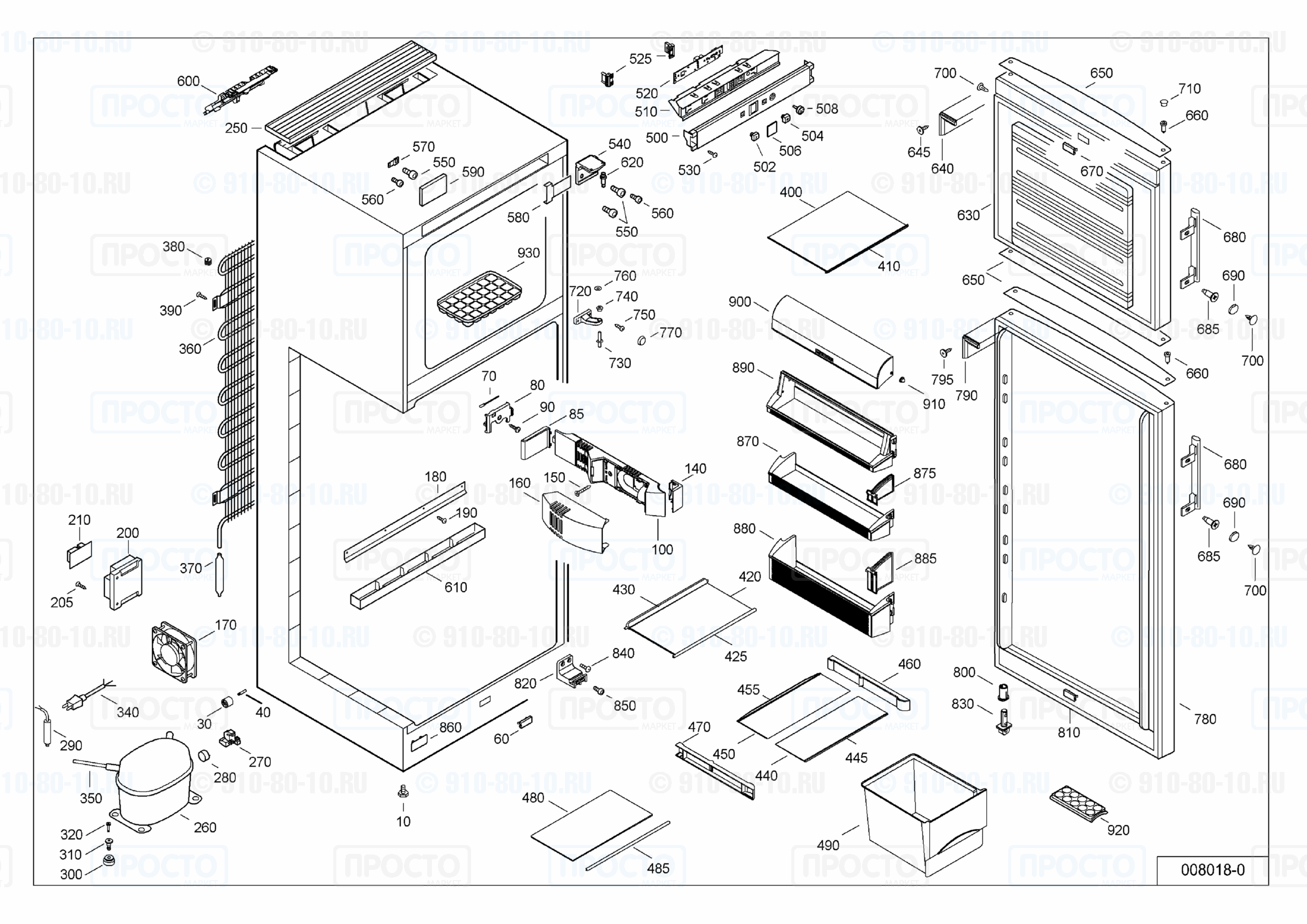 Взрыв-схема холодильника Liebherr CT 3213-20