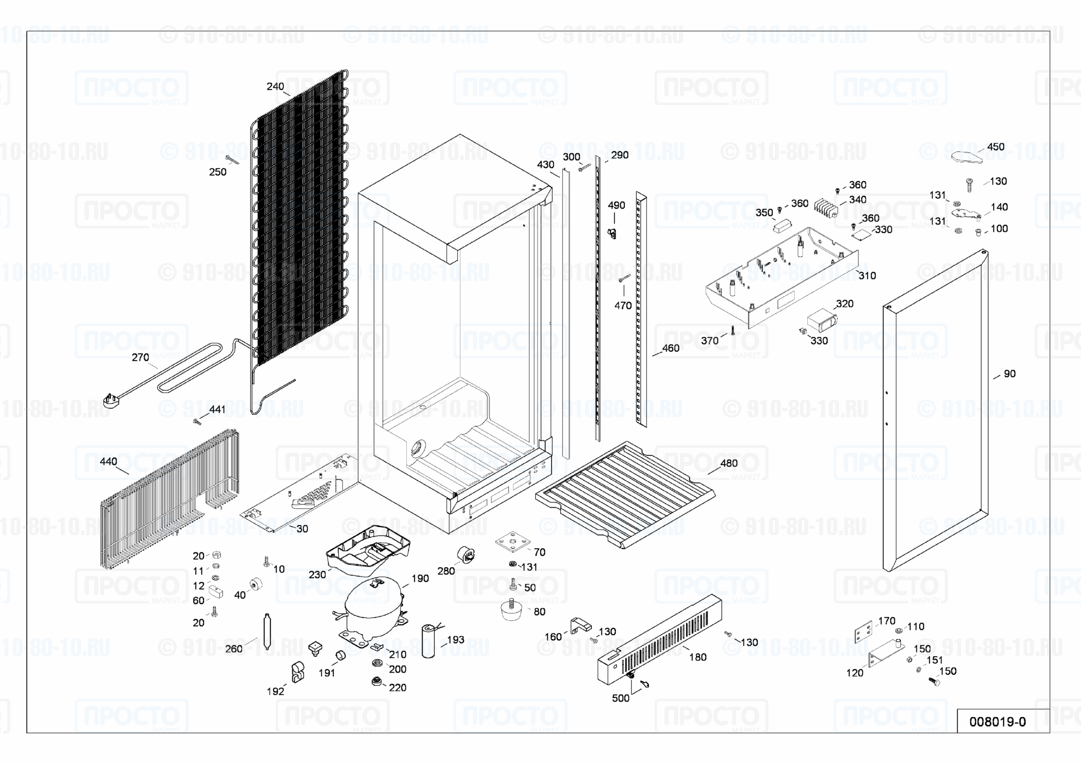Взрыв-схема запчастей холодильника Liebherr EWTr 3612-10A