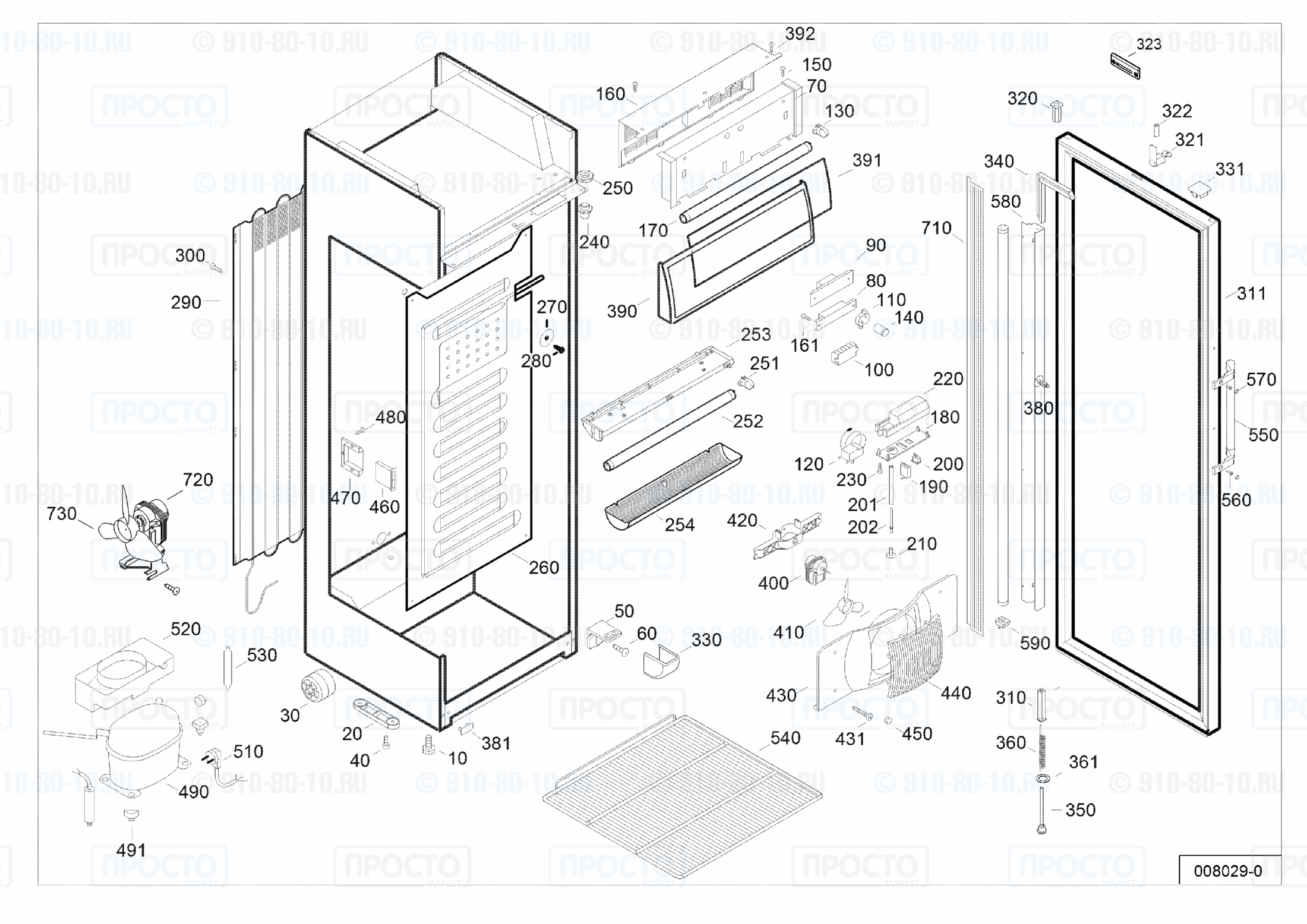 Взрыв-схема запчастей холодильника Liebherr BCDv 4312-20A