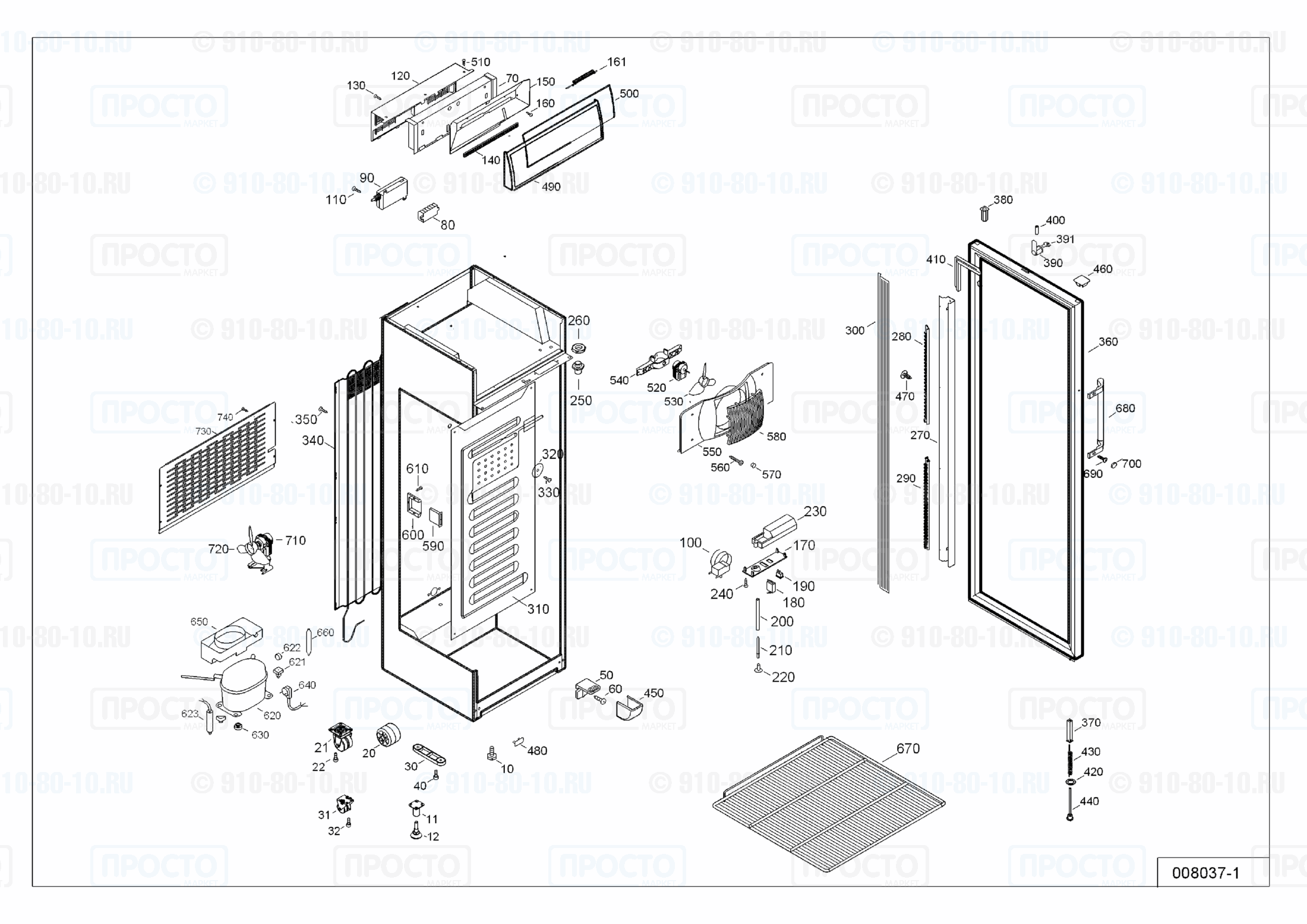 Взрыв-схема запчастей холодильника Liebherr BCDv 4313-20B