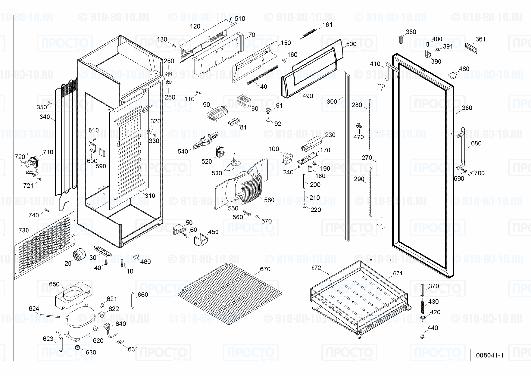 Взрыв-схема запчастей холодильника Liebherr BCDv 4313-20B