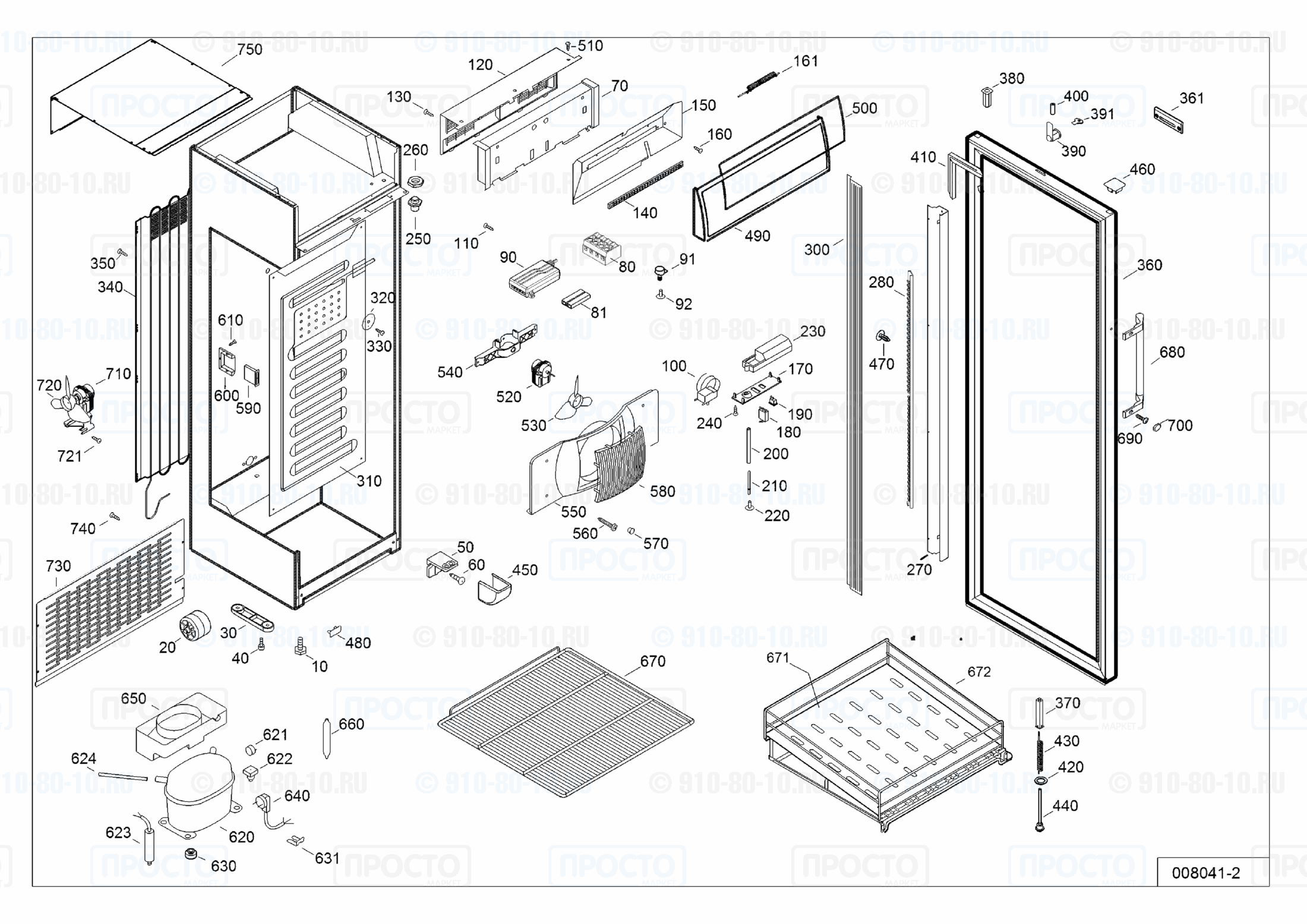 Взрыв-схема запчастей холодильника Liebherr BCDv 4313-43D