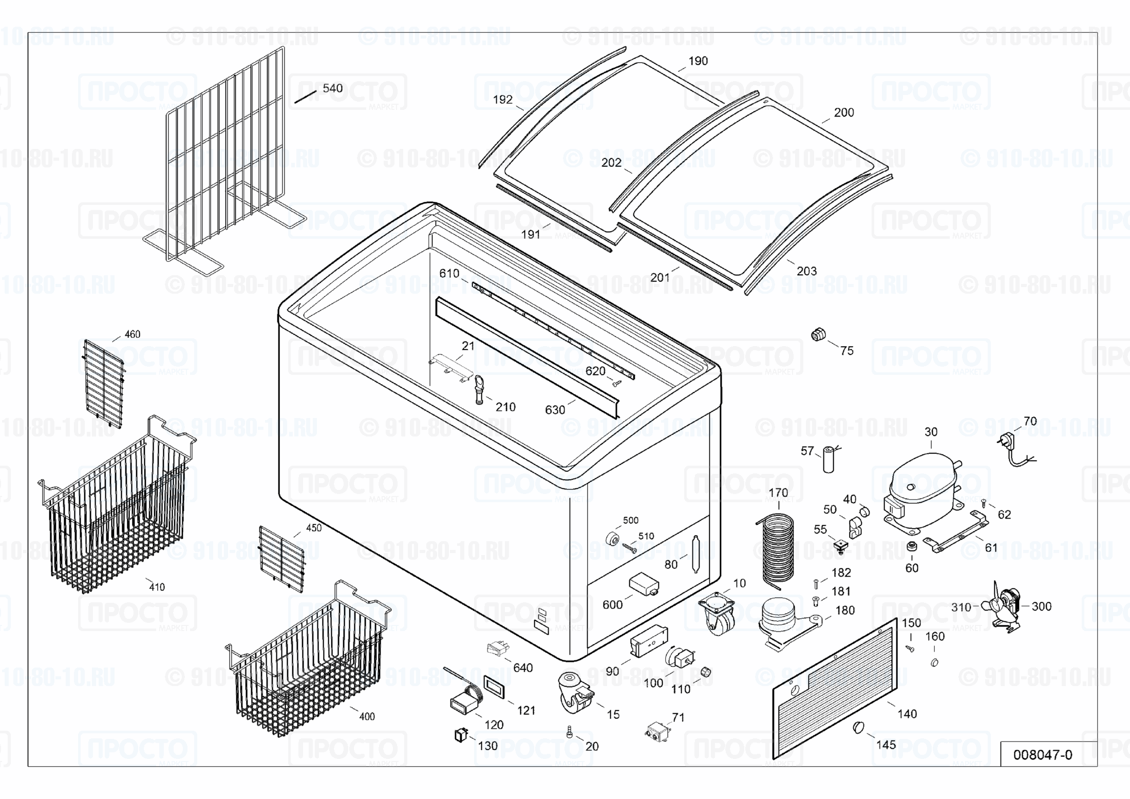 Взрыв-схема запчастей холодильника Liebherr EFI 3453-10E