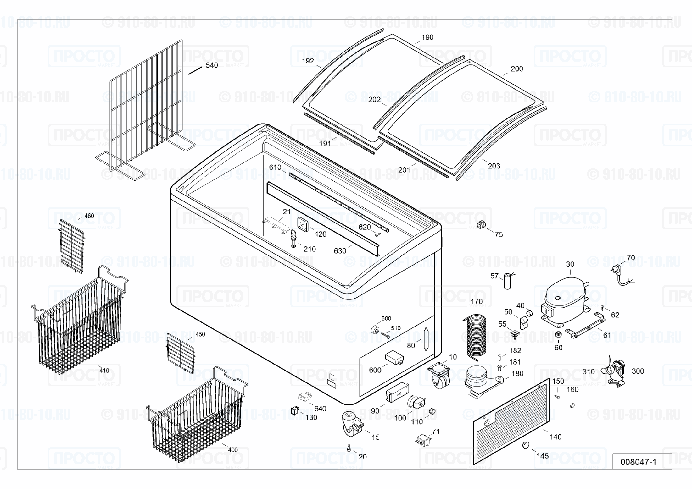 Взрыв-схема запчастей холодильника Liebherr EFI 2753-10W