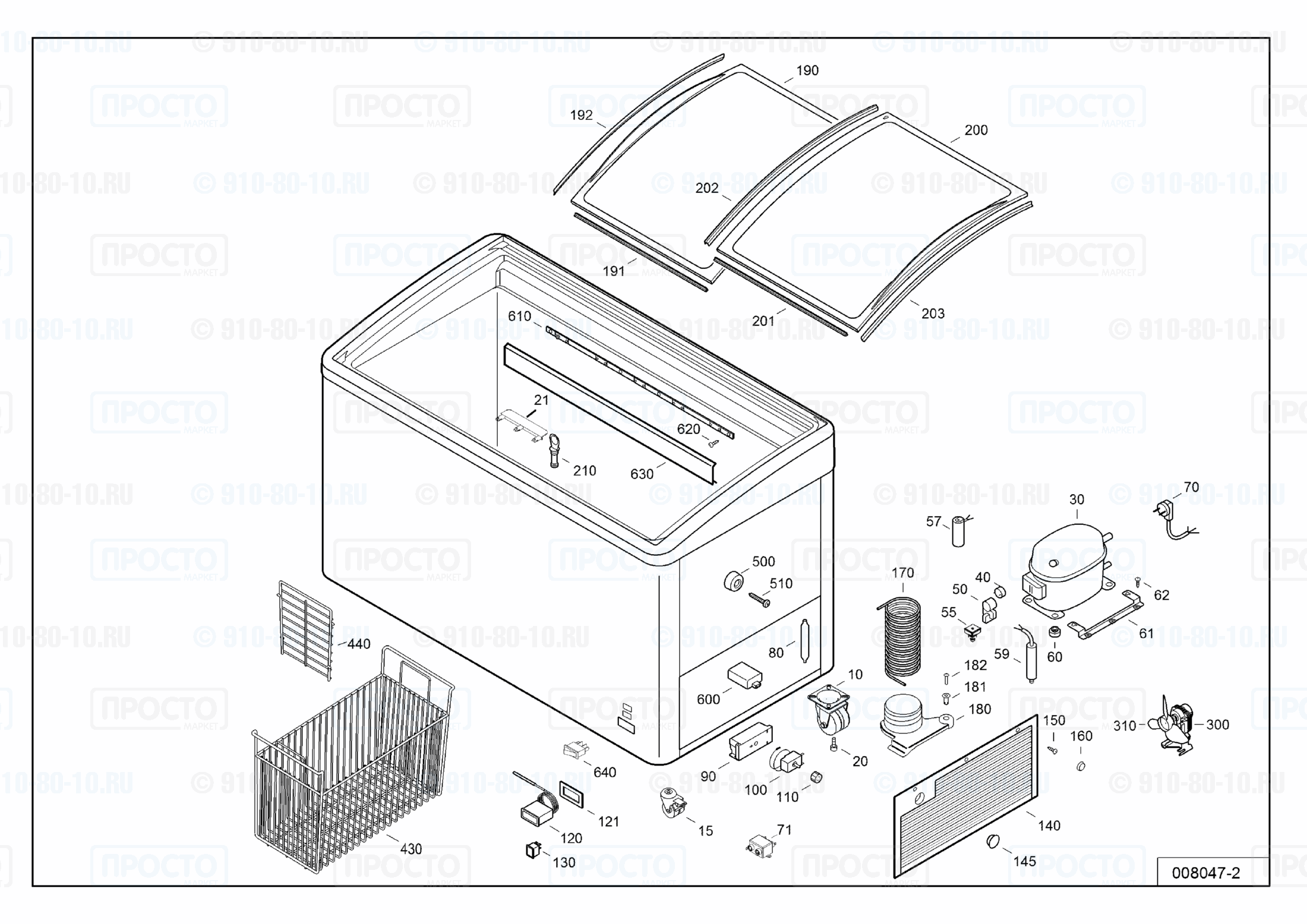 Взрыв-схема запчастей холодильника Liebherr EFI 4853-10B