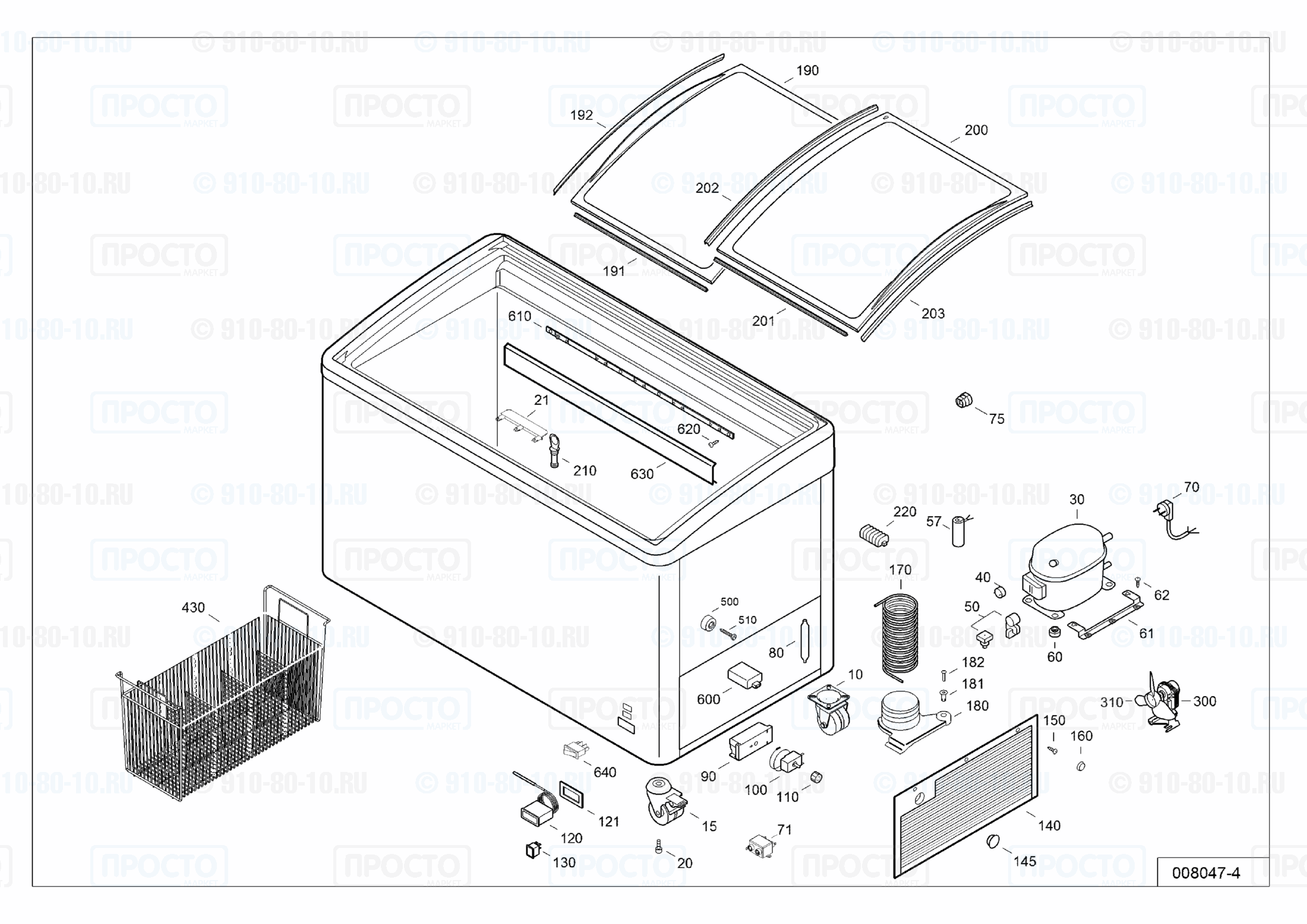 Взрыв-схема запчастей холодильника Liebherr EFI 2753-10F