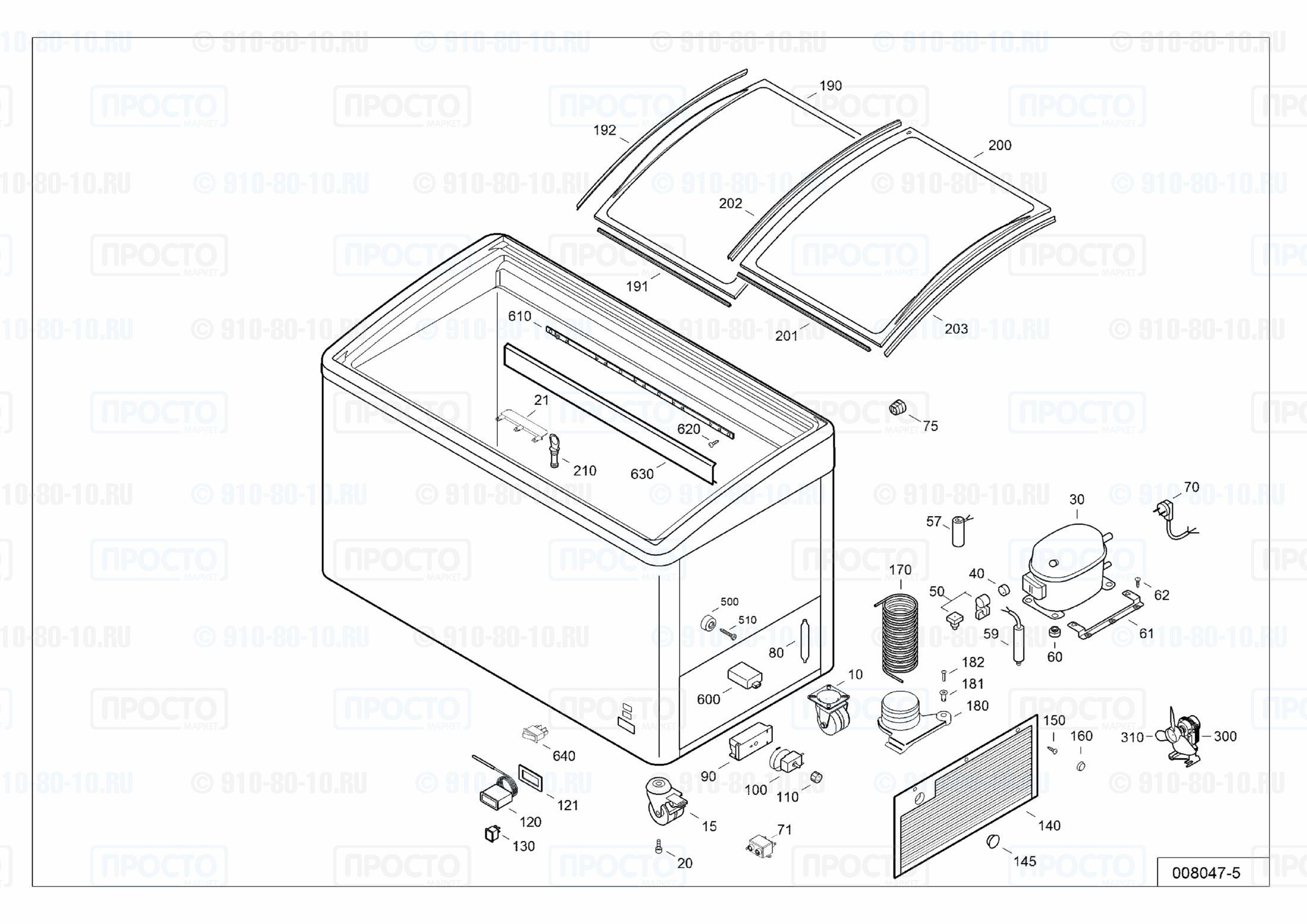 Взрыв-схема запчастей холодильника Liebherr EFI 2053-40Z