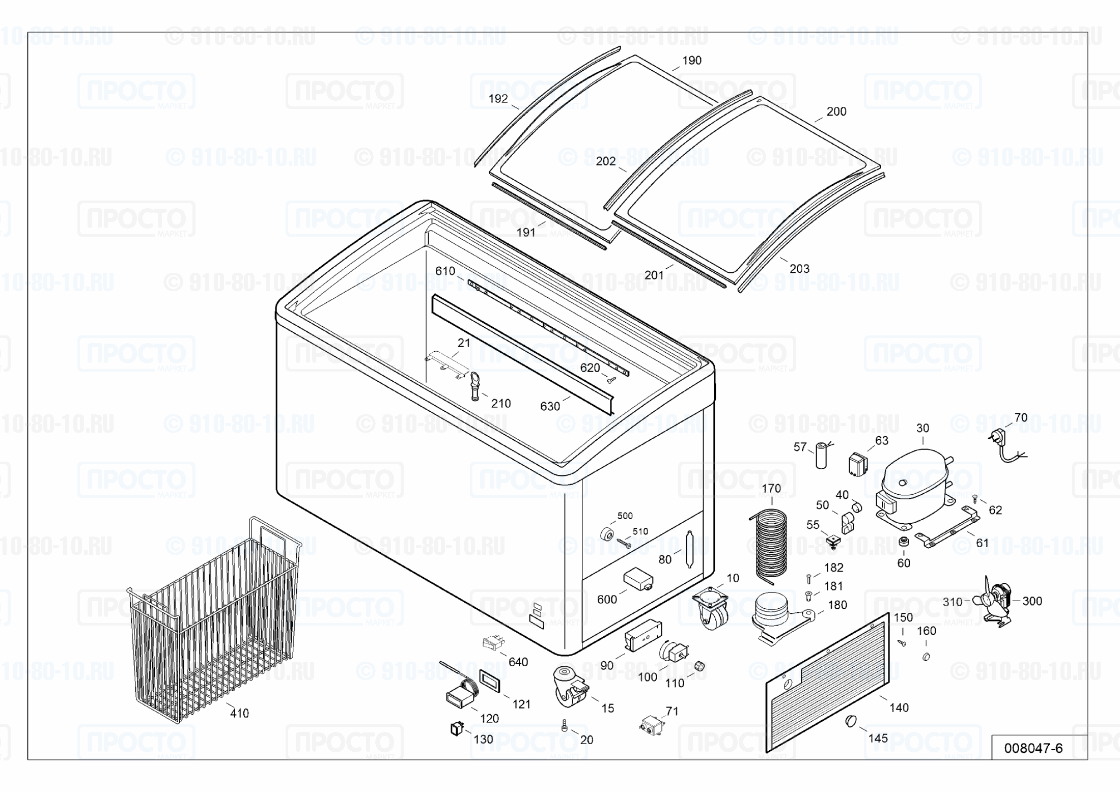 Взрыв-схема запчастей холодильника Liebherr EFI 3453-10A