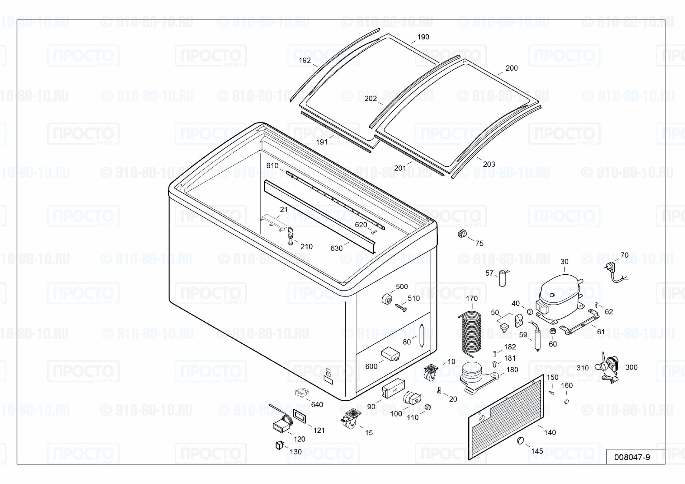 Взрыв-схема запчастей холодильника Liebherr EFI 2753-40D