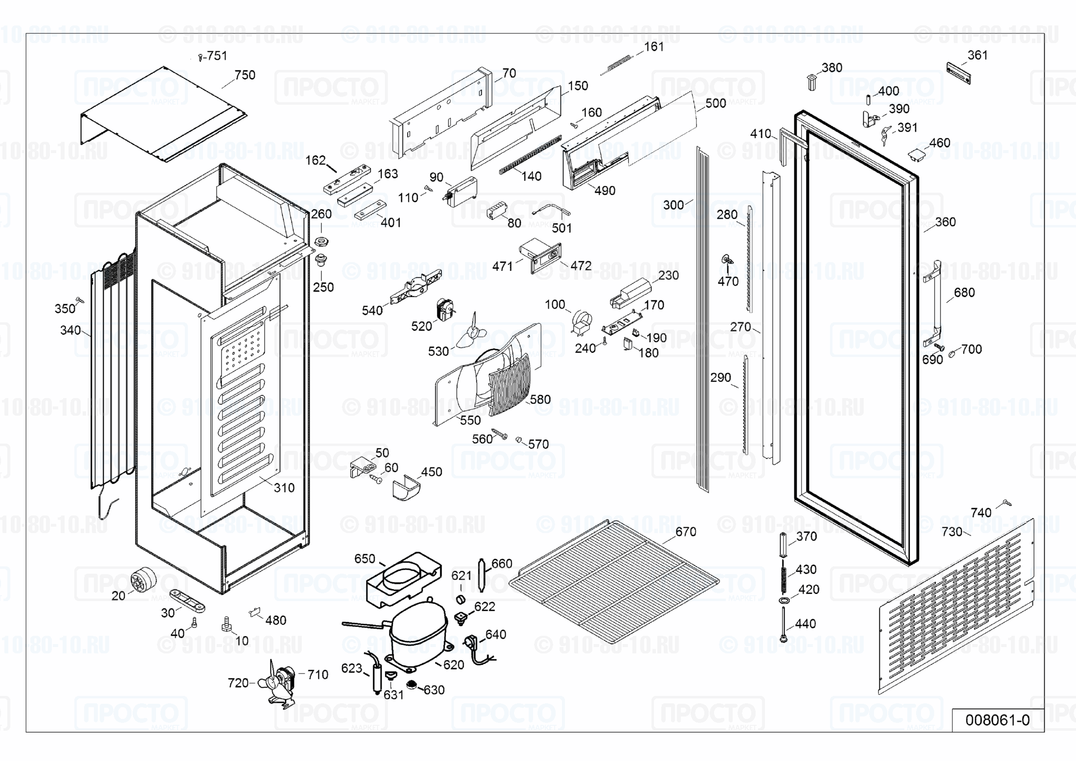 Взрыв-схема запчастей холодильника Liebherr BCDv 4313-21A