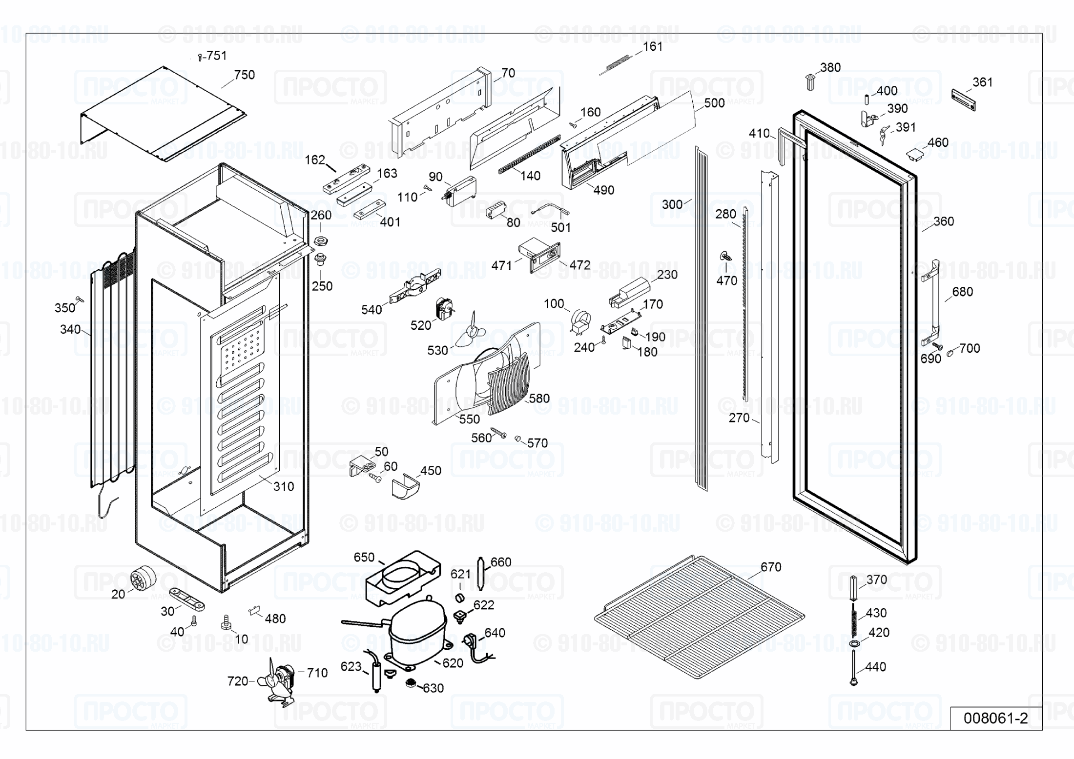 Взрыв-схема запчастей холодильника Liebherr BCDv 4313-22A