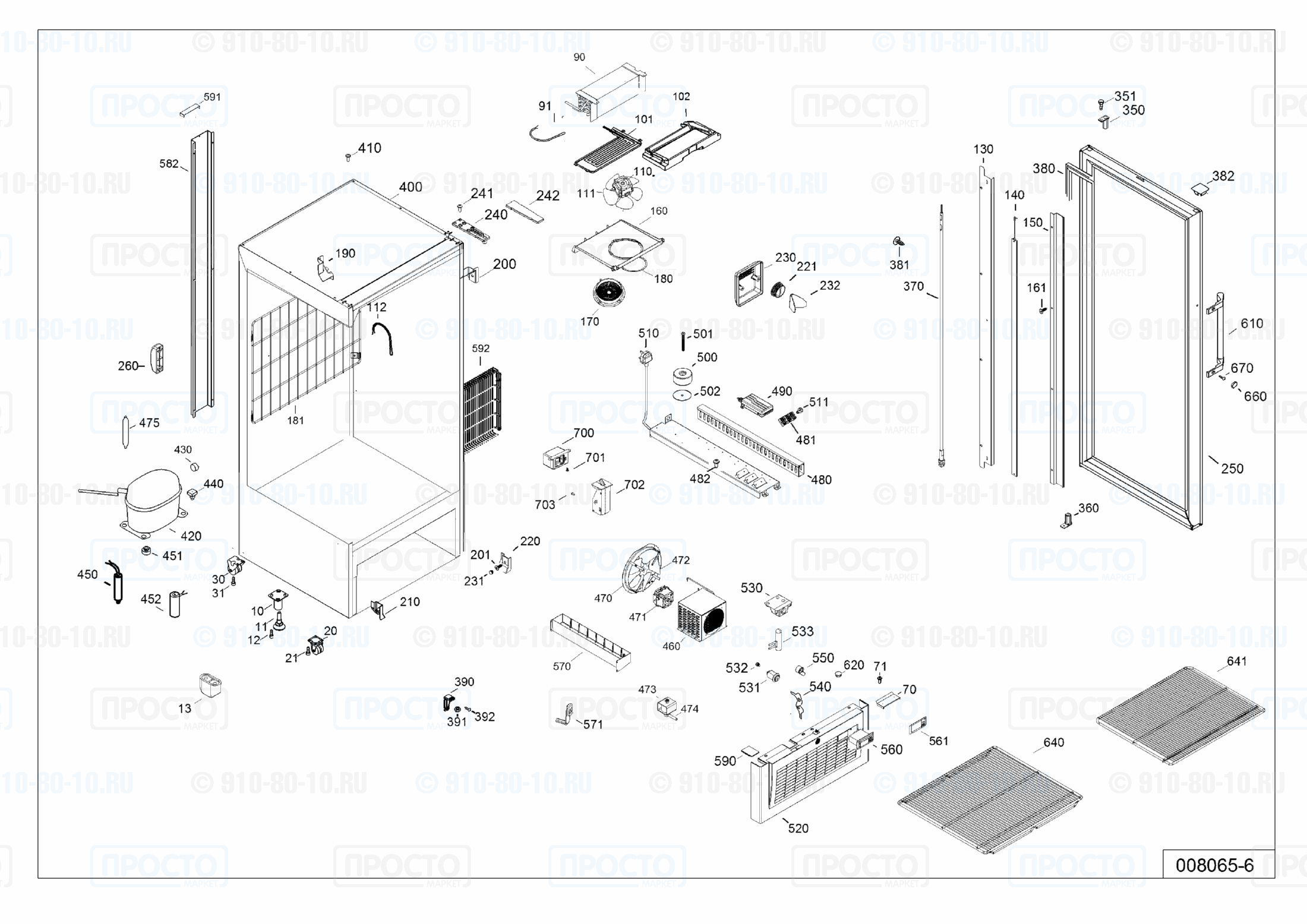 Взрыв-схема запчастей холодильника Liebherr Fv 3613-15D