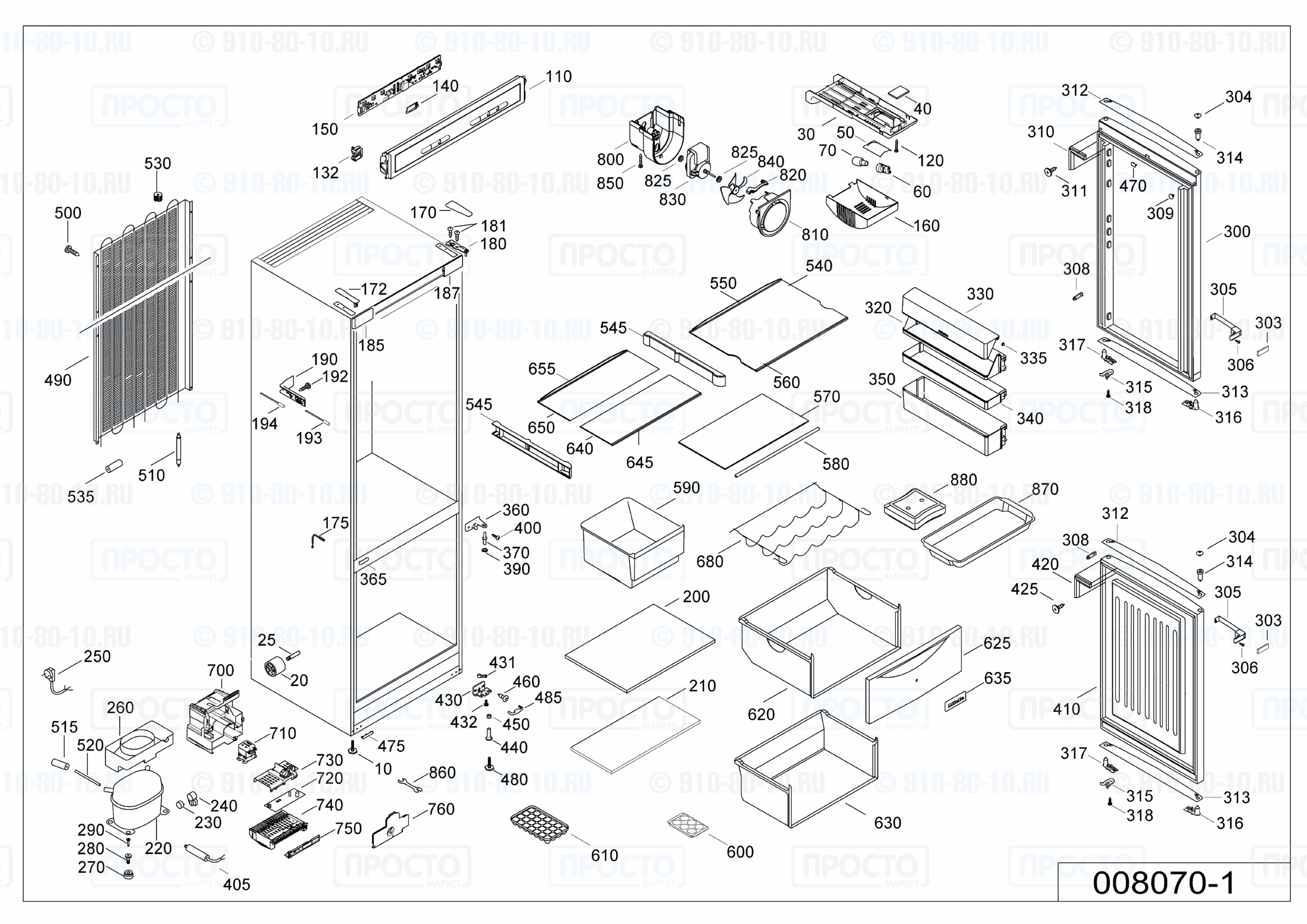 Взрыв-схема запчастей холодильника Liebherr C 4023-21D