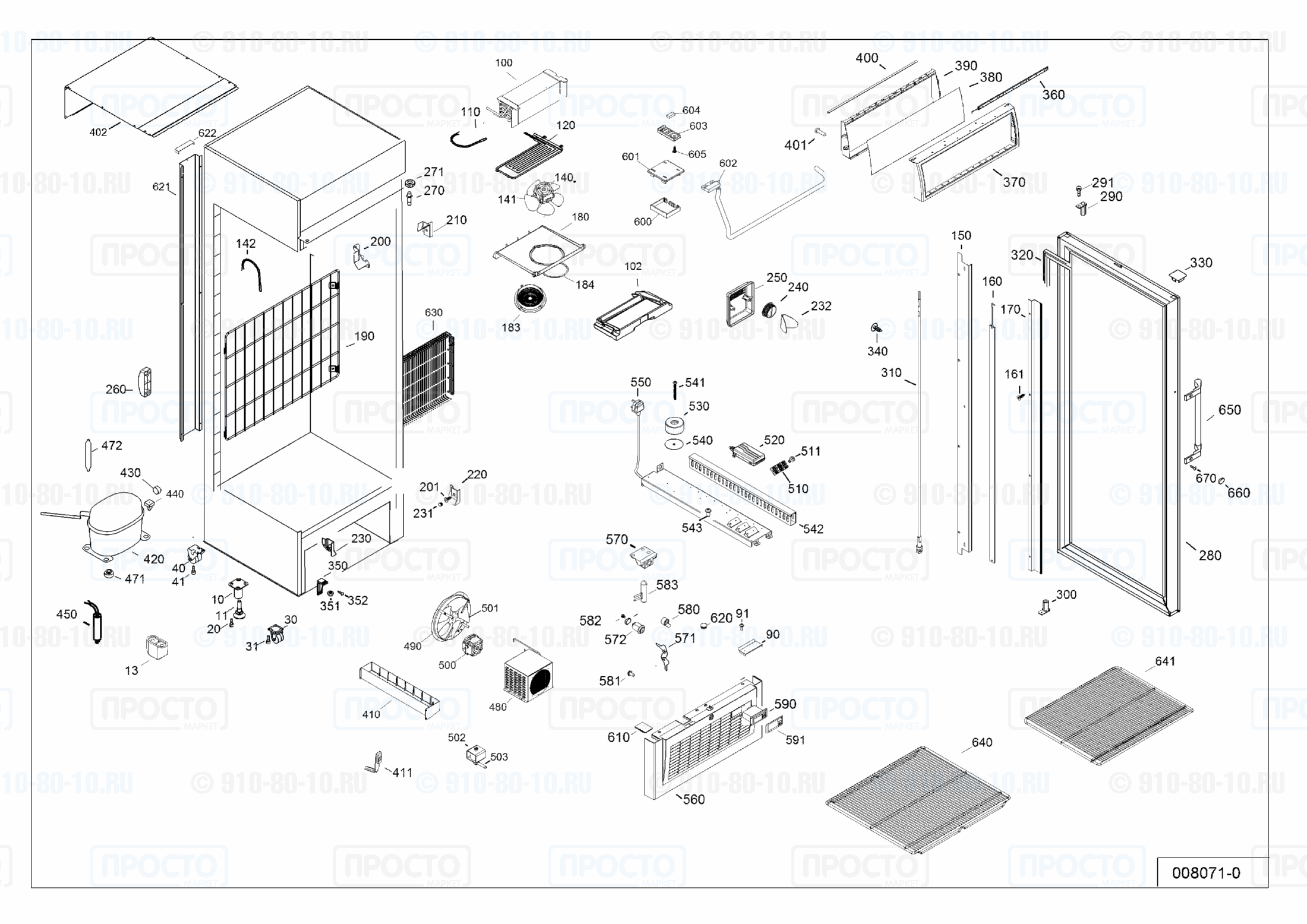 Взрыв-схема запчастей холодильника Liebherr FDv 4613-15E