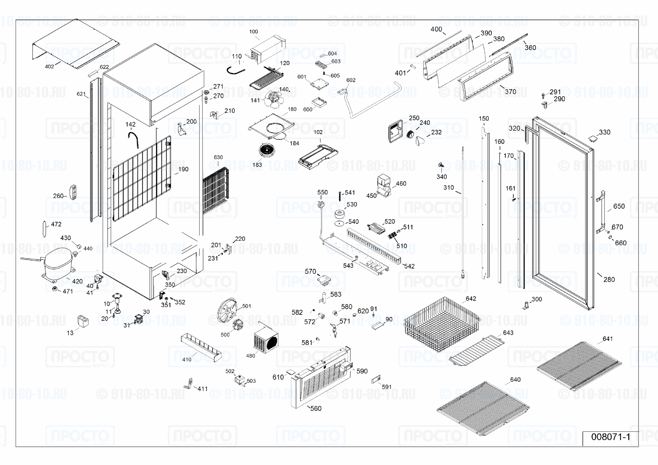 Взрыв-схема запчастей холодильника Liebherr FDvb 4613-40I