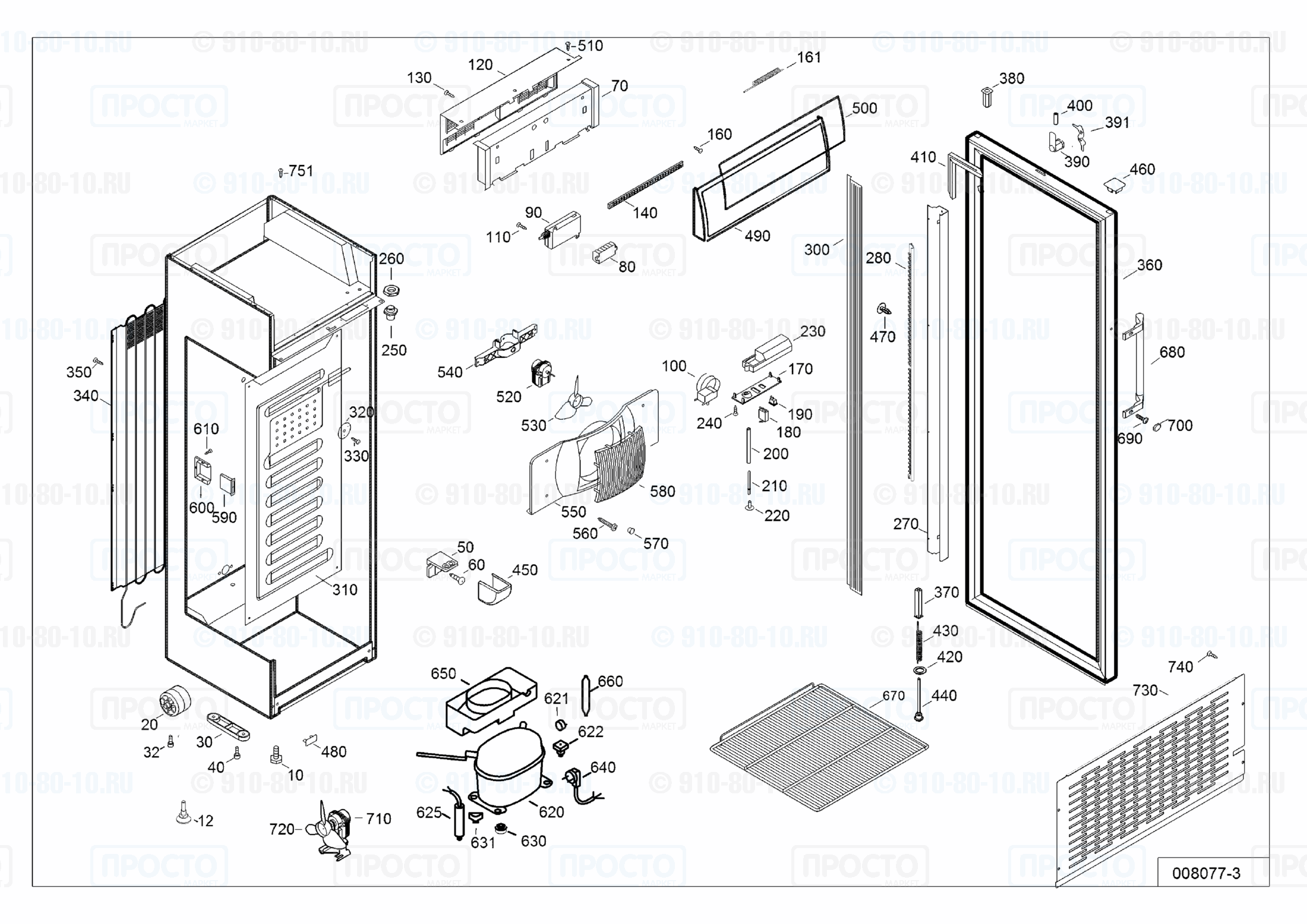 Взрыв-схема запчастей холодильника Liebherr BCDv 4313-11A