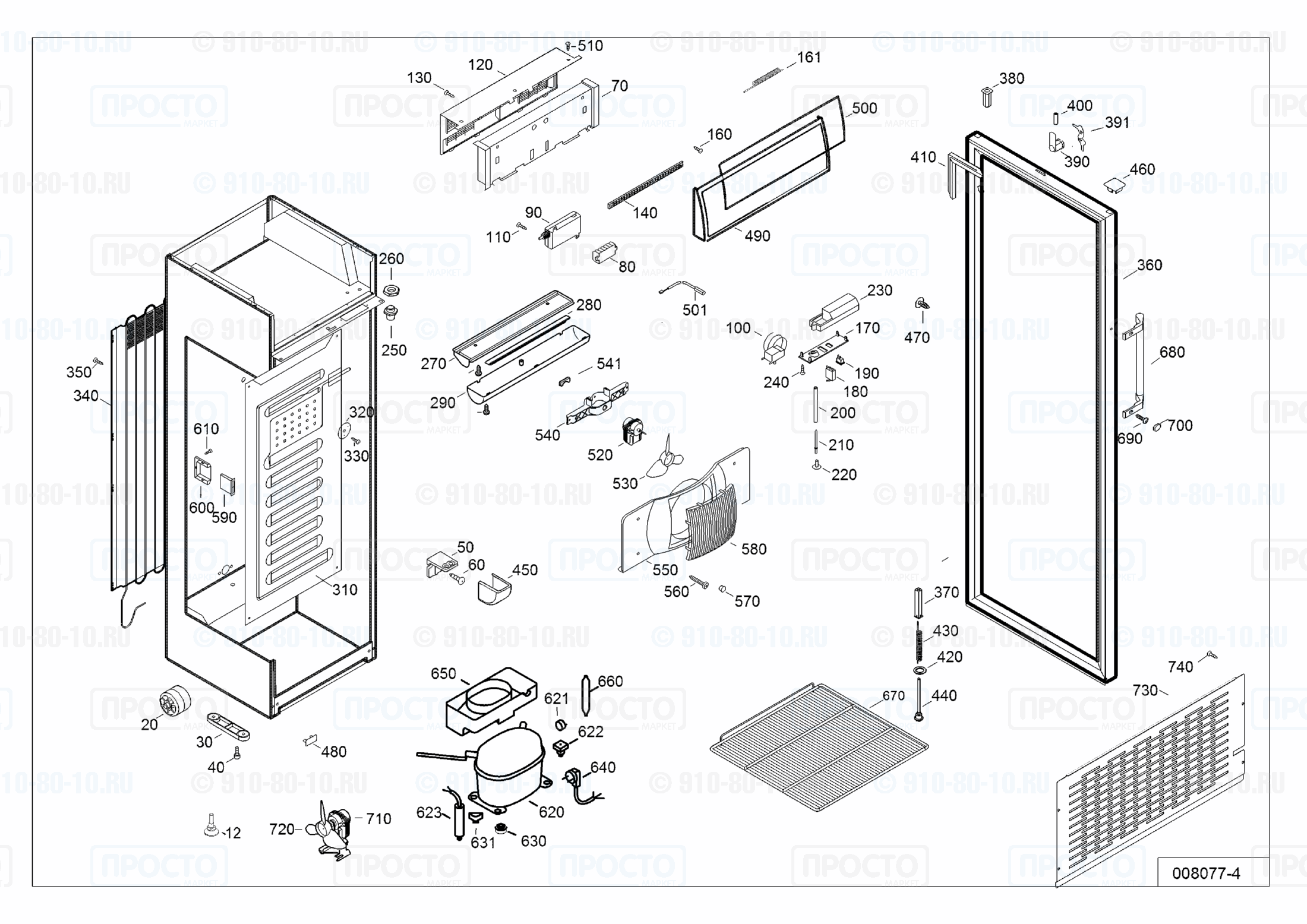Взрыв-схема запчастей холодильника Liebherr BCDv 4303-20A