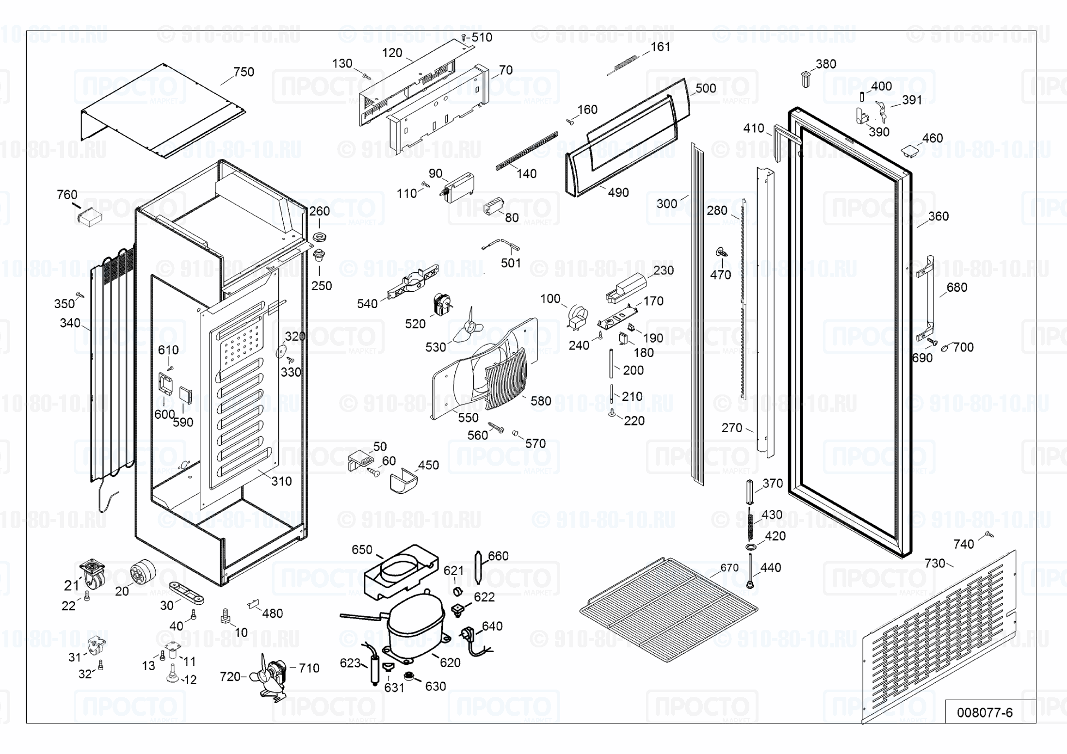 Взрыв-схема запчастей холодильника Liebherr BCDv 4313-40B