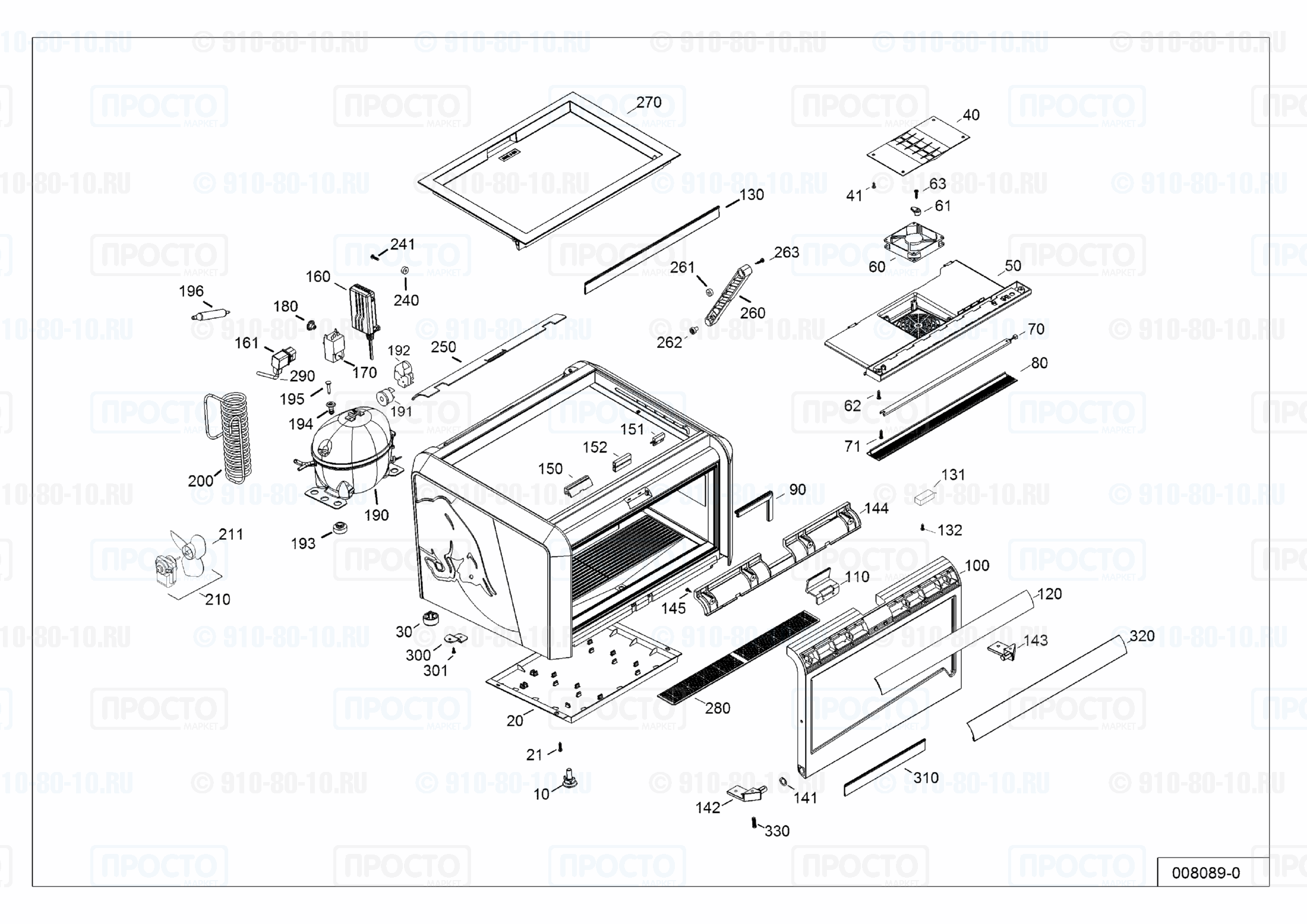 Взрыв-схема запчастей холодильника Liebherr BCvsl 203-21Z
