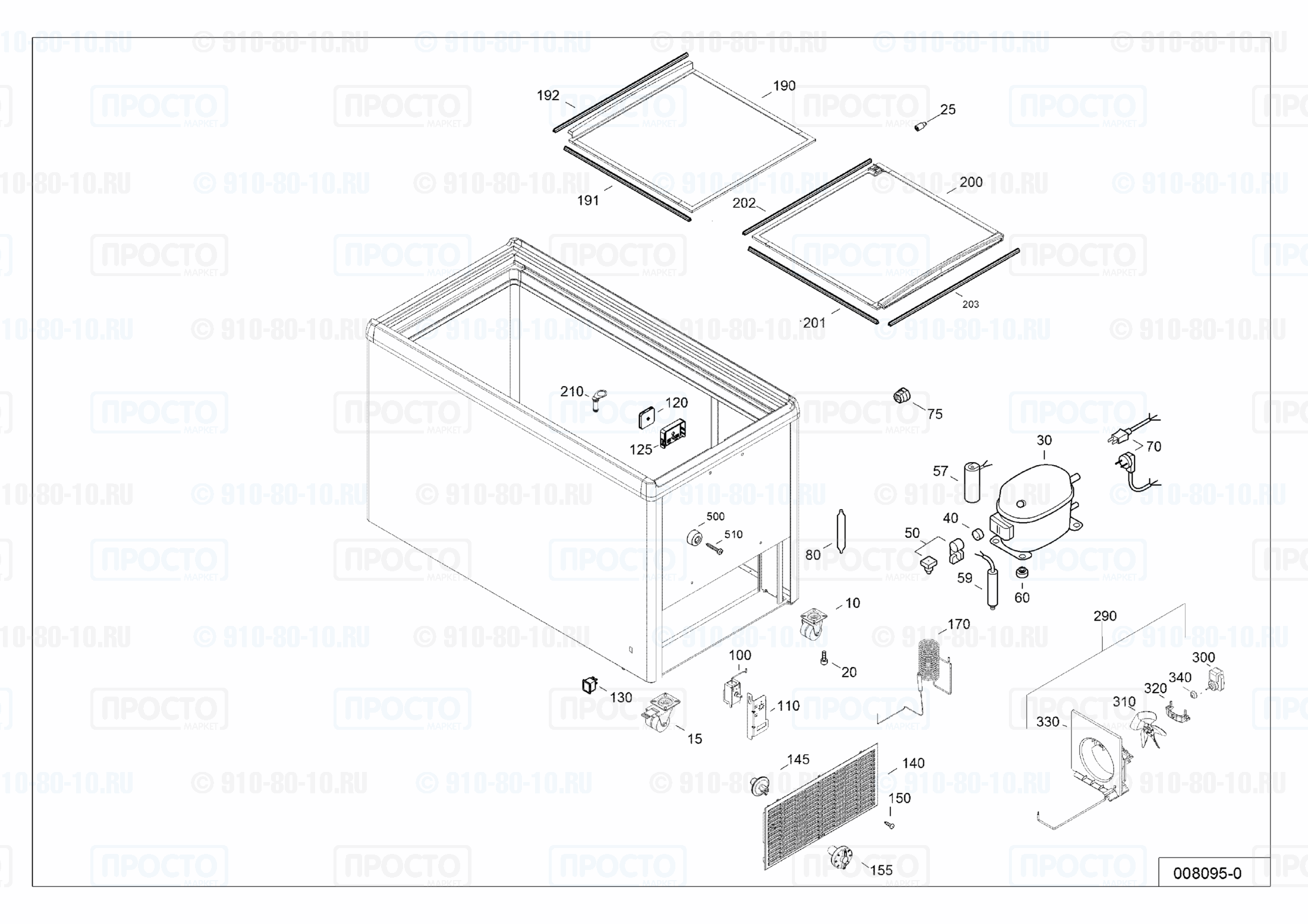 Взрыв-схема запчастей холодильника Liebherr EFE 3002-40B