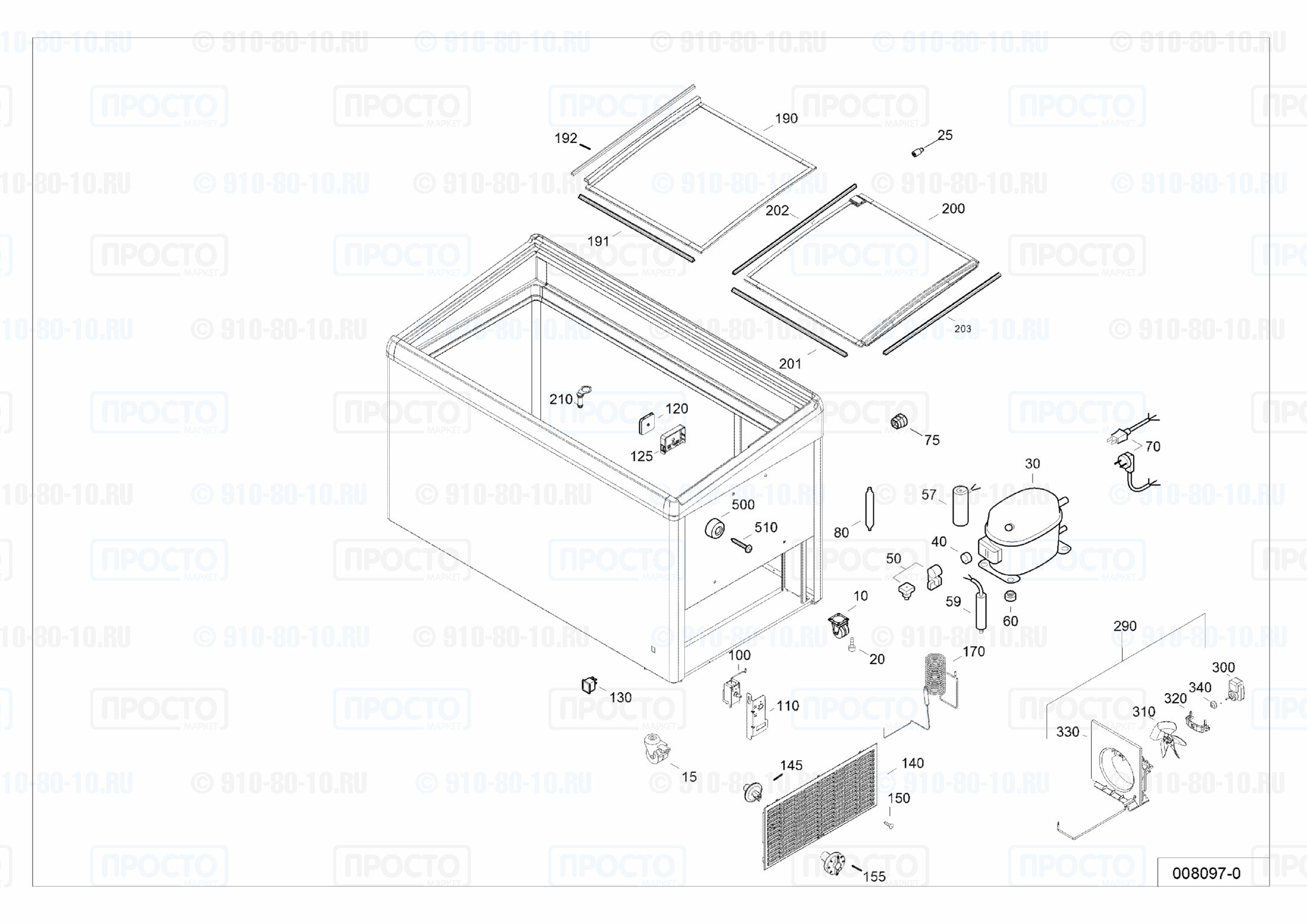 Взрыв-схема запчастей холодильника Liebherr EFI 2103-20A