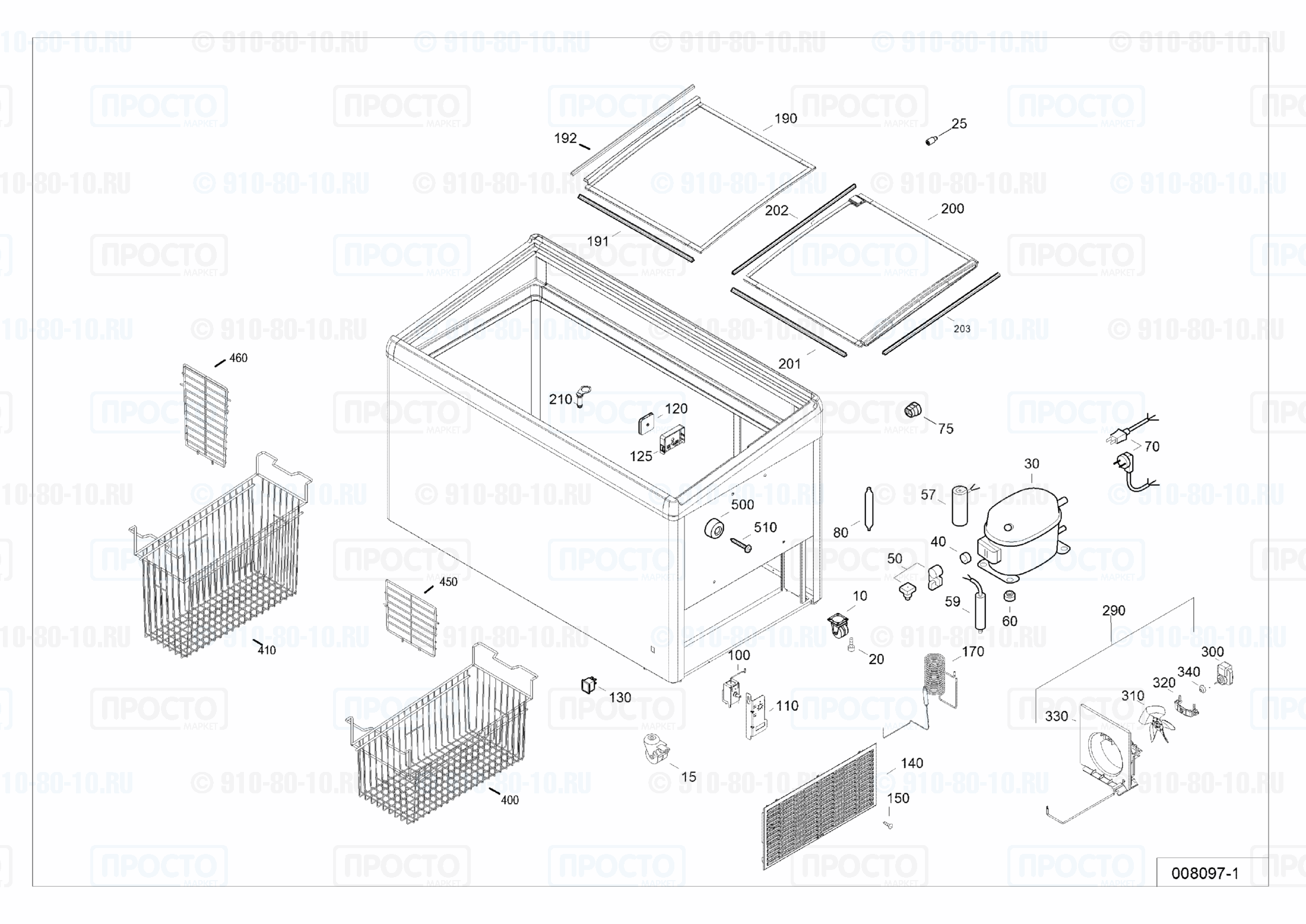 Взрыв-схема запчастей холодильника Liebherr EFI 2803-40F