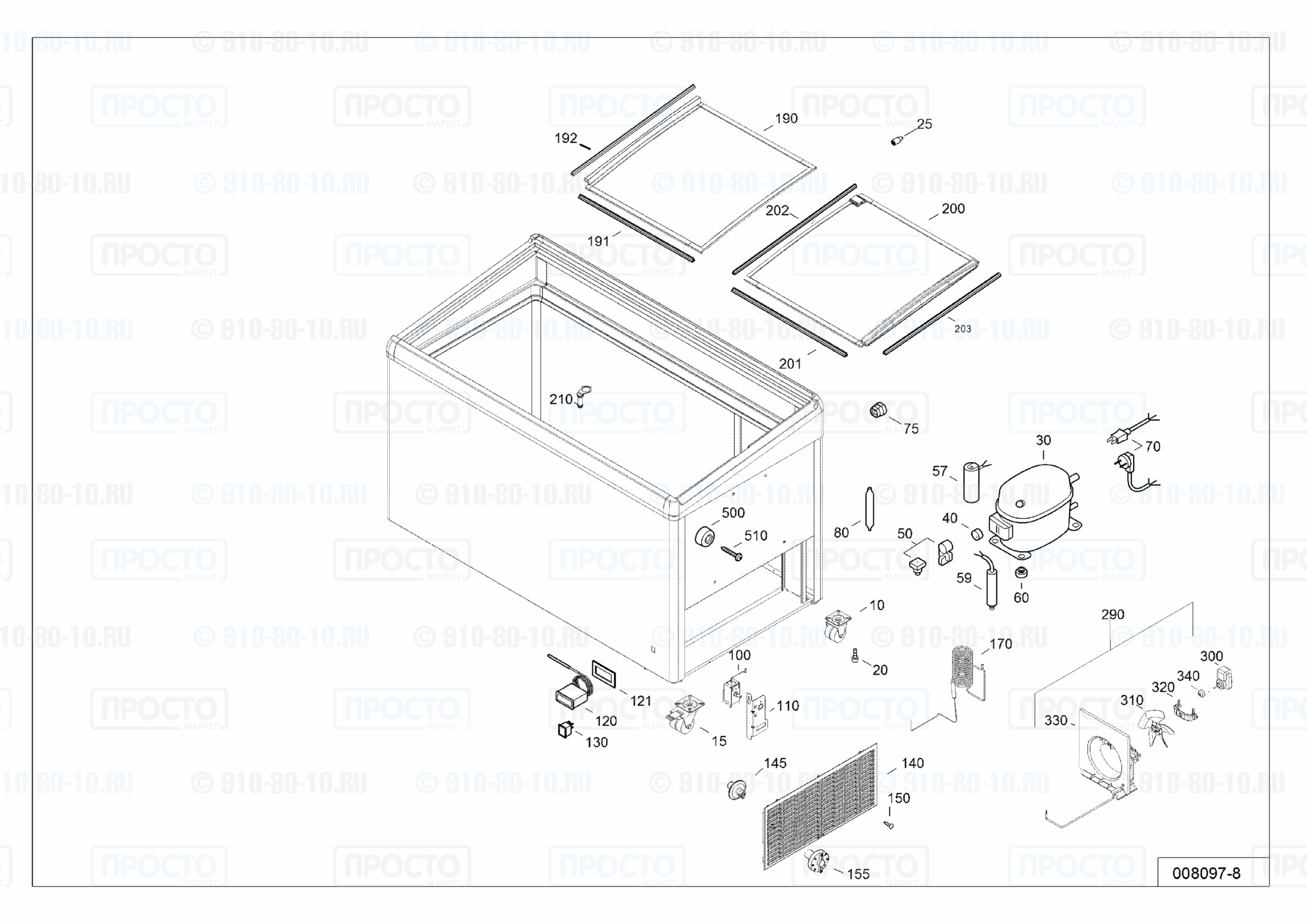 Взрыв-схема запчастей холодильника Liebherr EFI 2803-40B