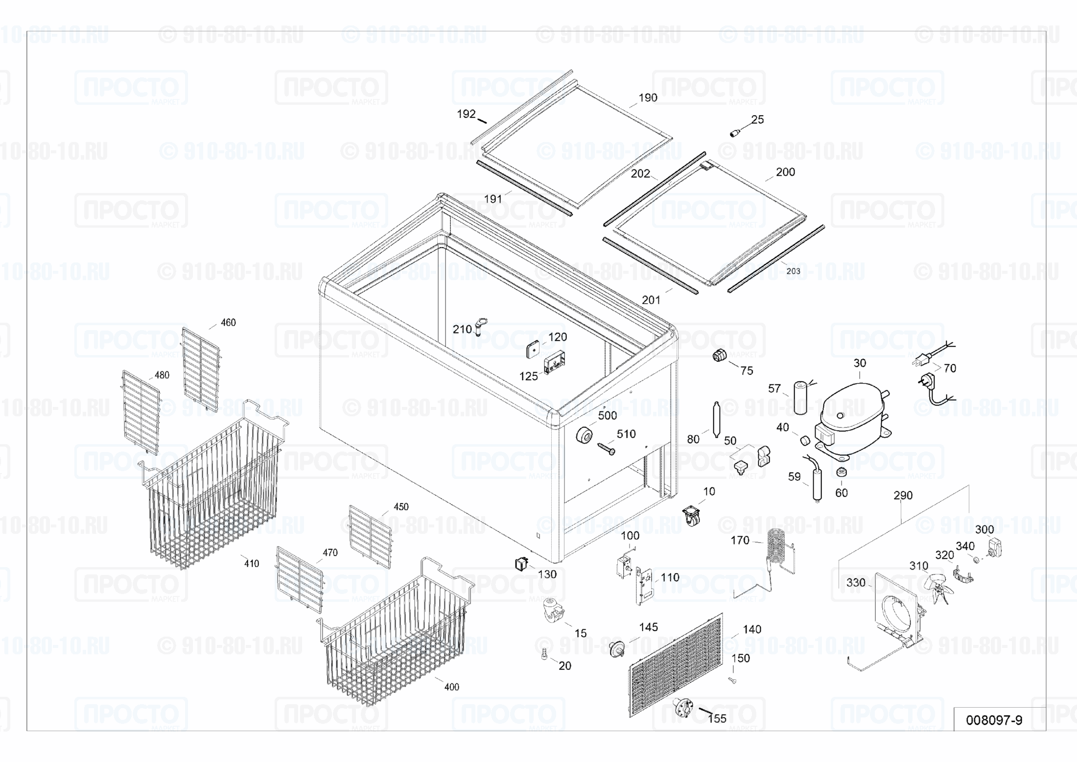 Взрыв-схема запчастей холодильника Liebherr EFI 3503-40A