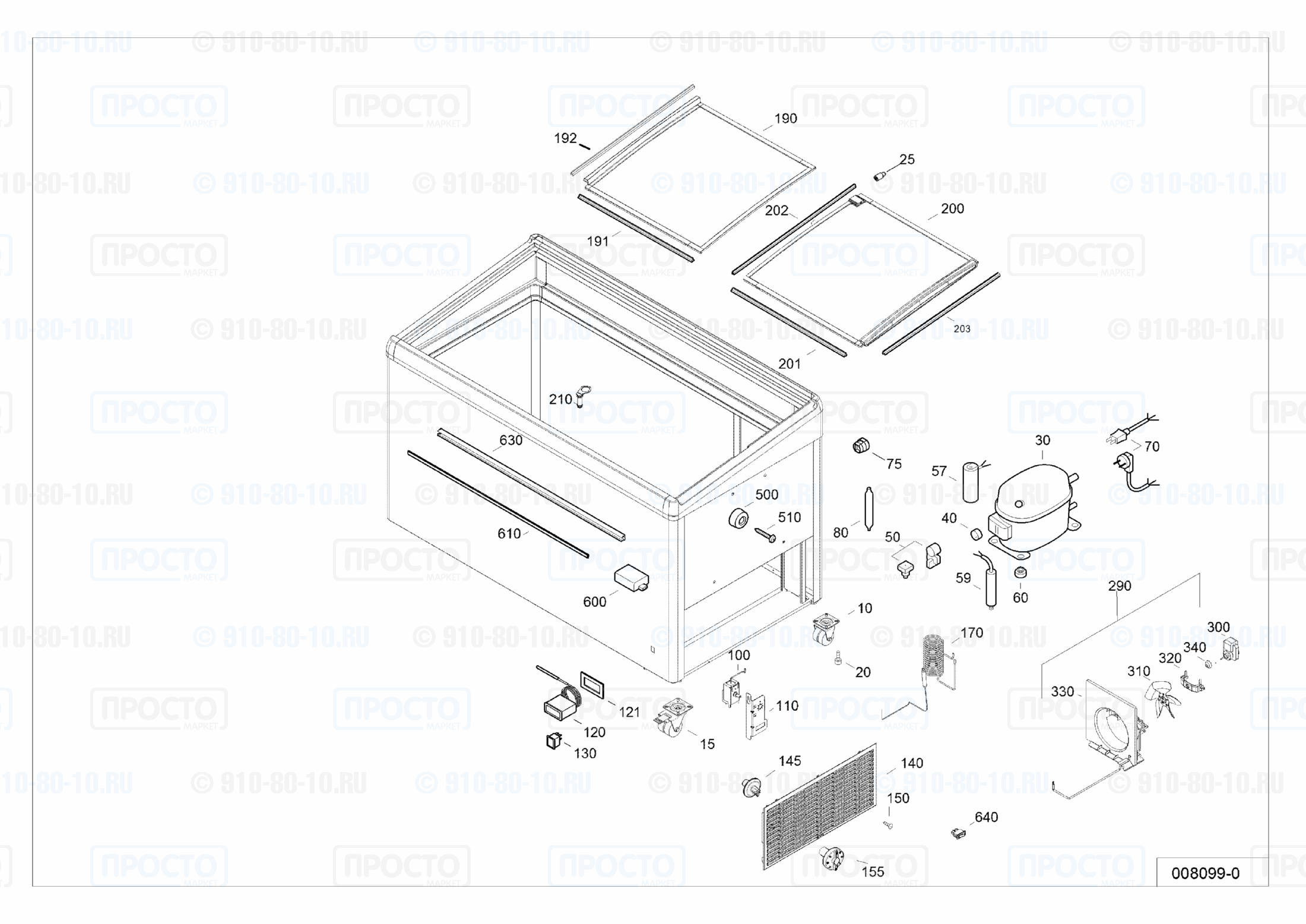 Взрыв-схема запчастей холодильника Liebherr EFI 5653-40B